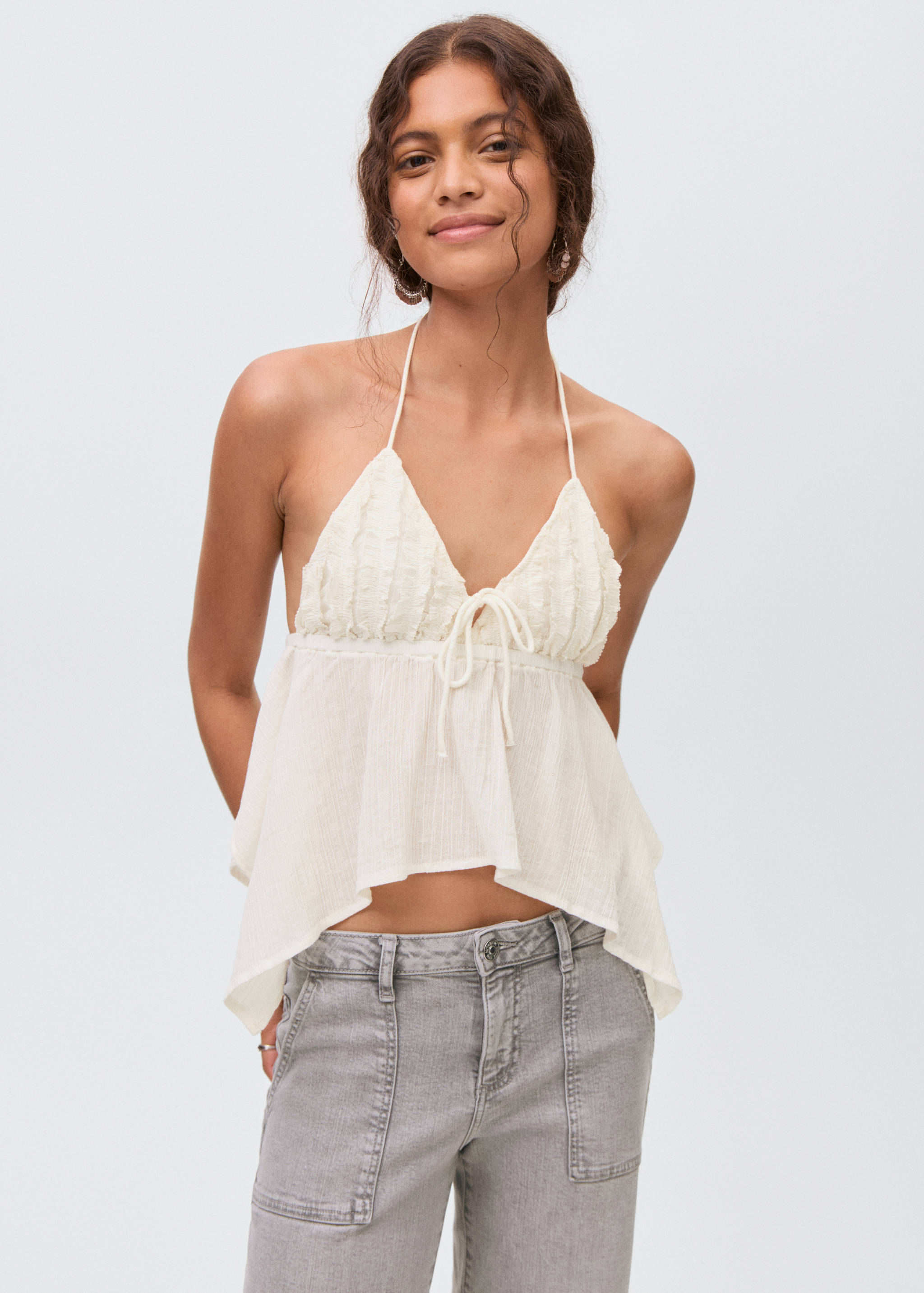 Top halter detall frunzit - Pla mig