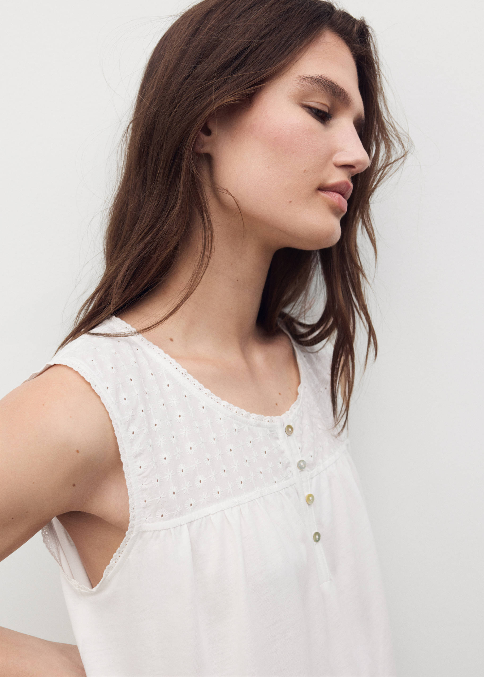 Nuisette coton détails brodé - Détail de l'article 1