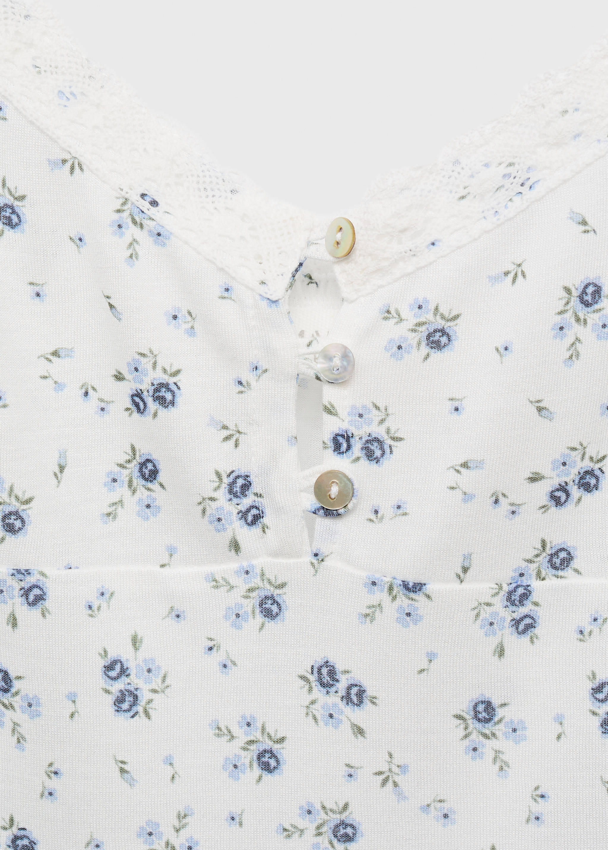 Floral-print pyjama top with lace trim - Details of the article 8