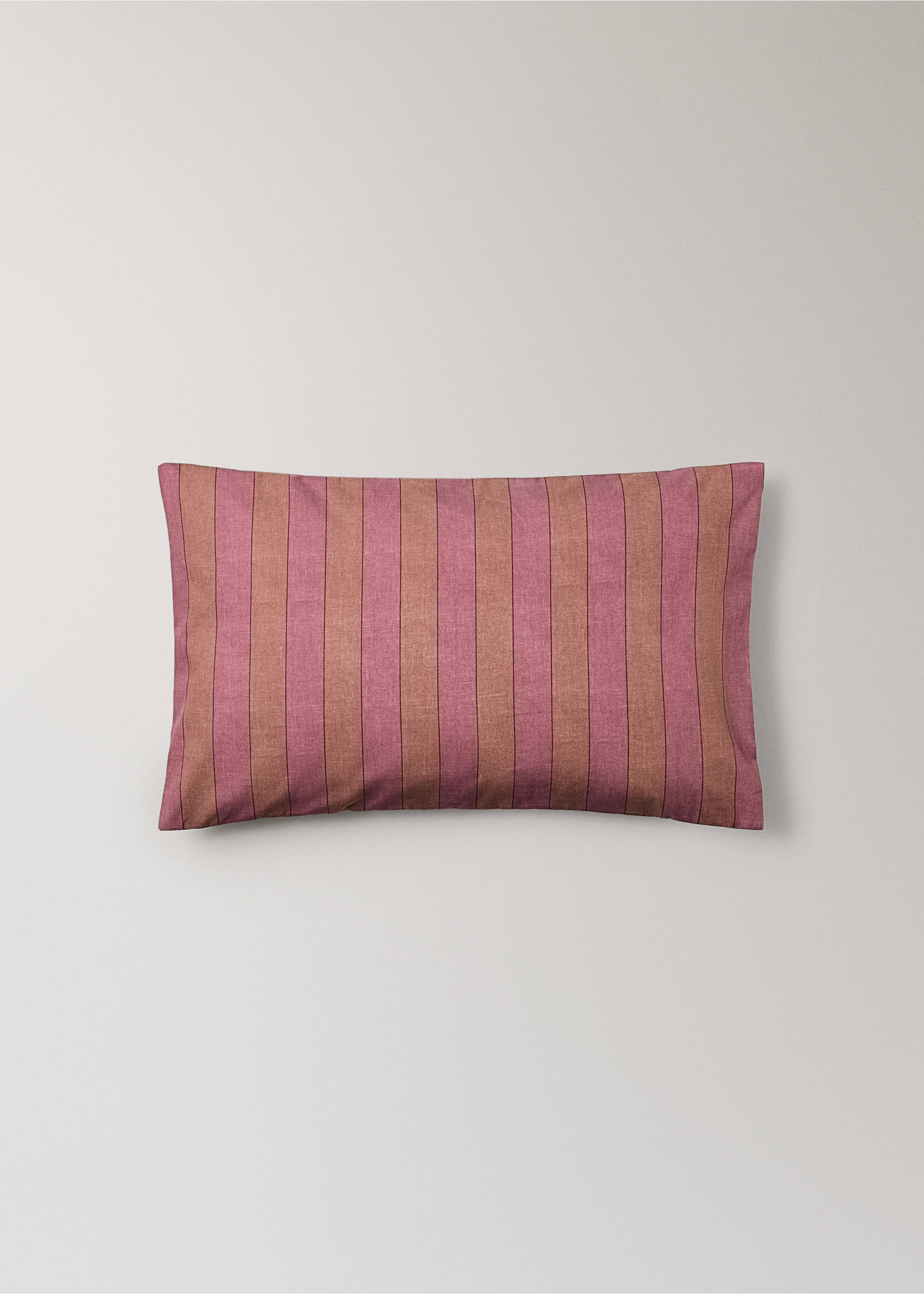 Dětský bavlněný povlak na polštář s proužky 30 x 50 cm - Zboží bez modelu, Růžová. Ref: 17071550-00.