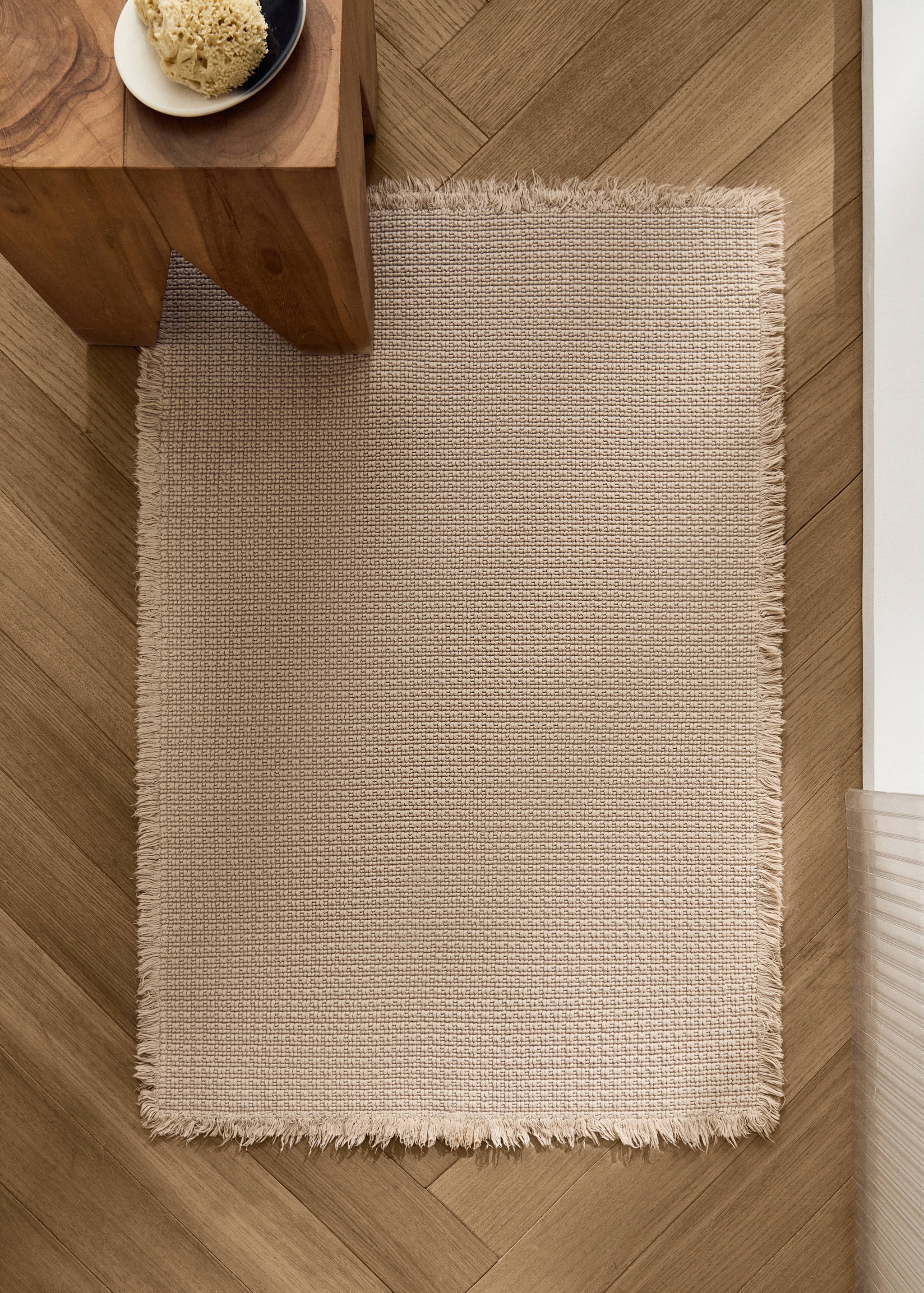 Cotton waffle bath rug - General plane