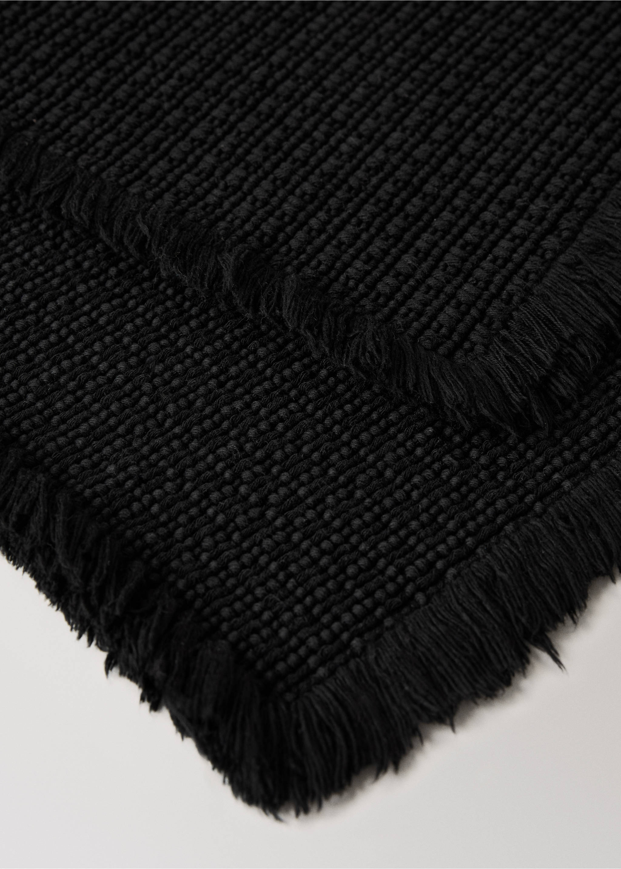 Baumwoll-Badteppich Waffelstruktur - Detail des Artikels 2, Schwarz. Ref: 17071552-00.