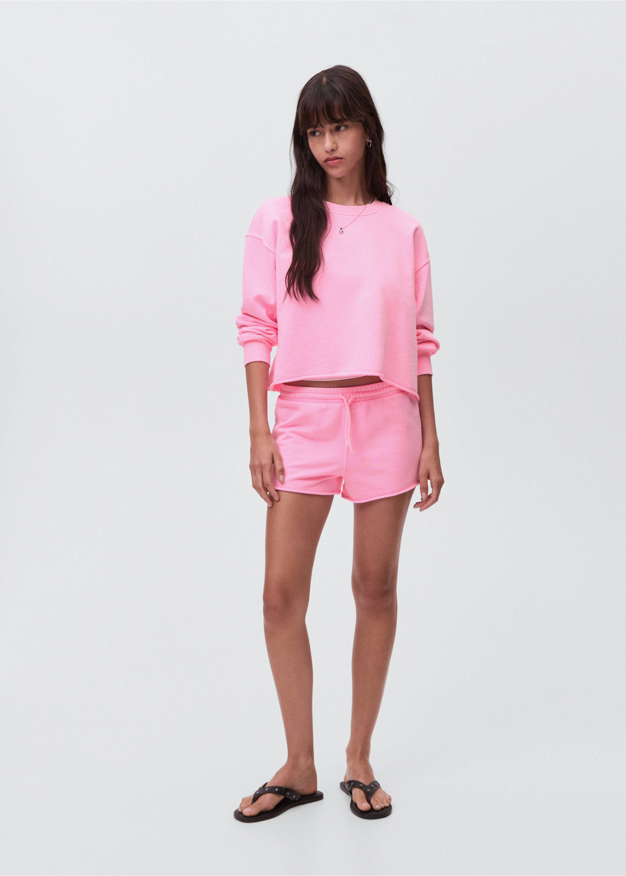Sweatshirt with seamless finish - General plane, Neon Pink. Ref: 17071553-00.