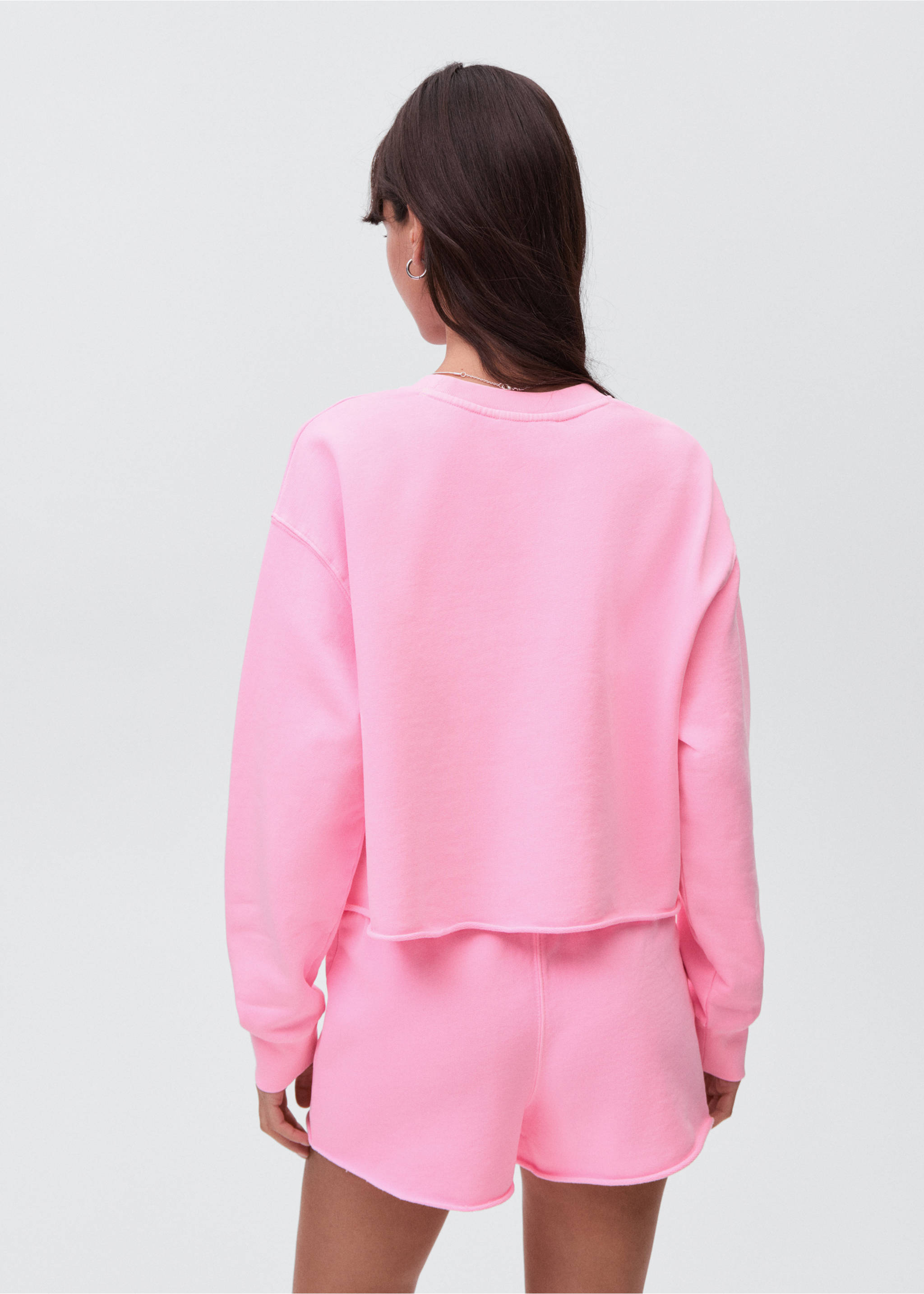Sweatshirt with seamless finish - Reverse of the article, Neon Pink. Ref: 17071553-00.