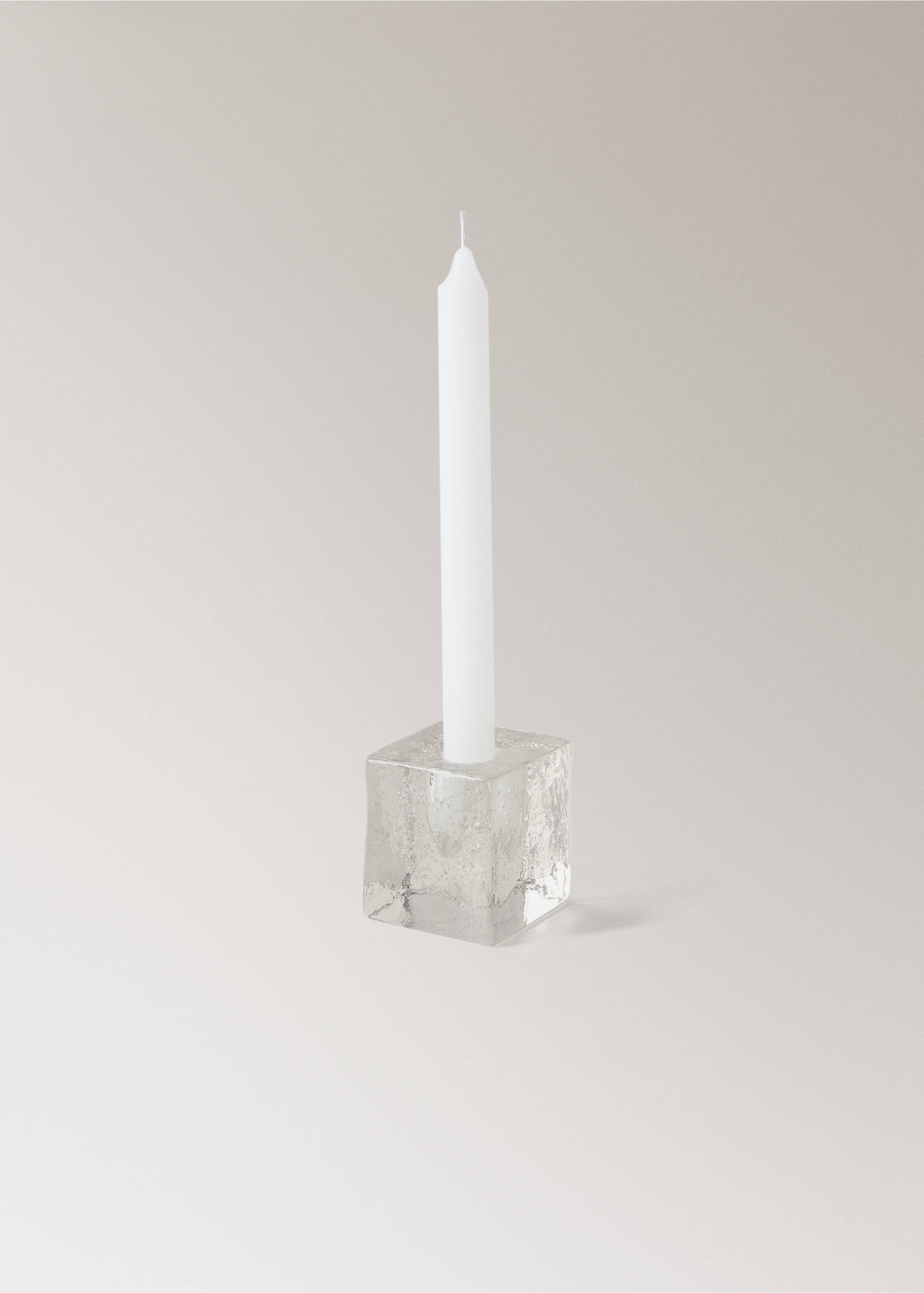 Bubble-glass low candelabra - Details of the article 2, Ice Grey. Ref: 17071554-00.