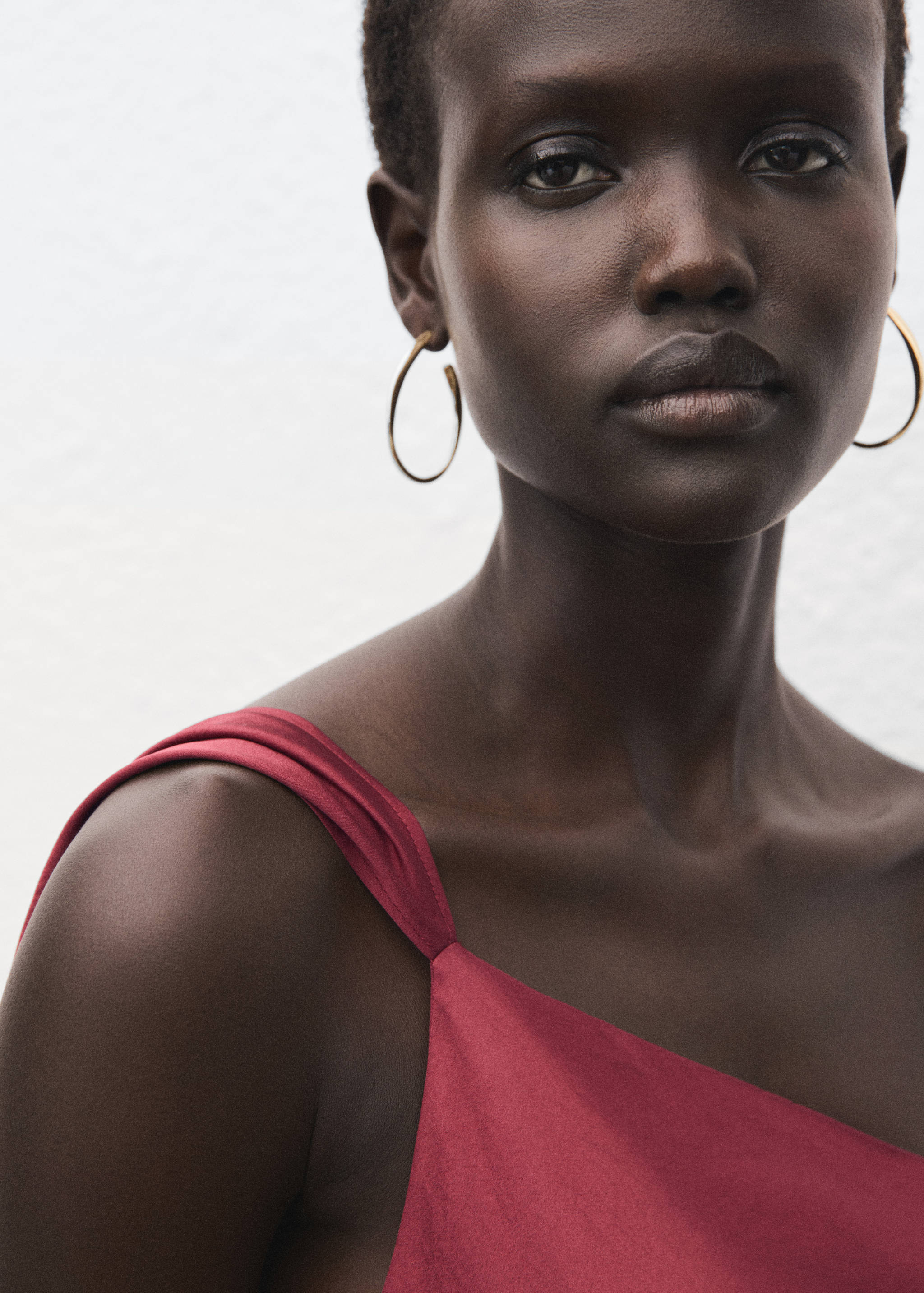 Asymmetrical satin dress - Details of the article 1