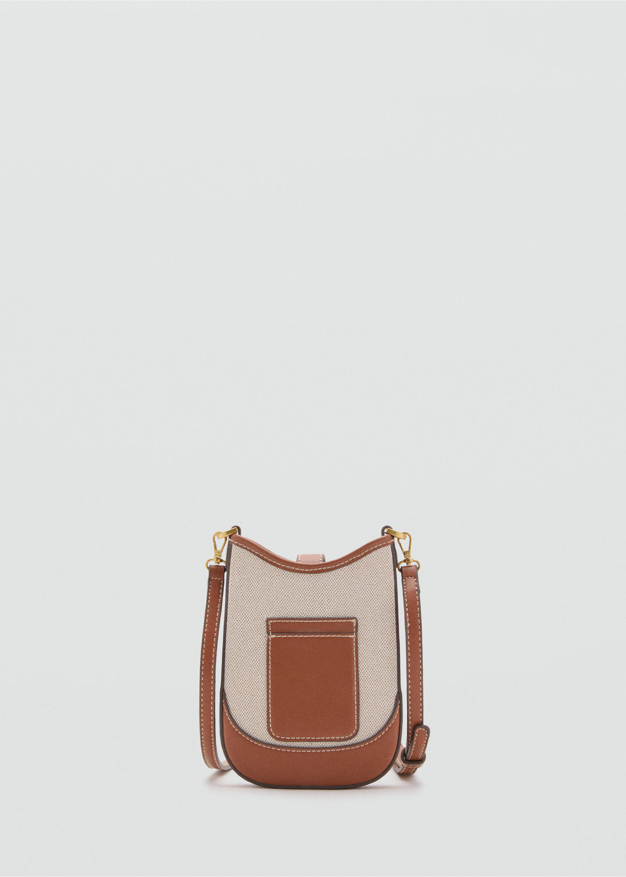 Handytasche mit Schultergurt aus Canvas - Detail des Artikels 2, Mittelbraun. Ref: 17072031-00.