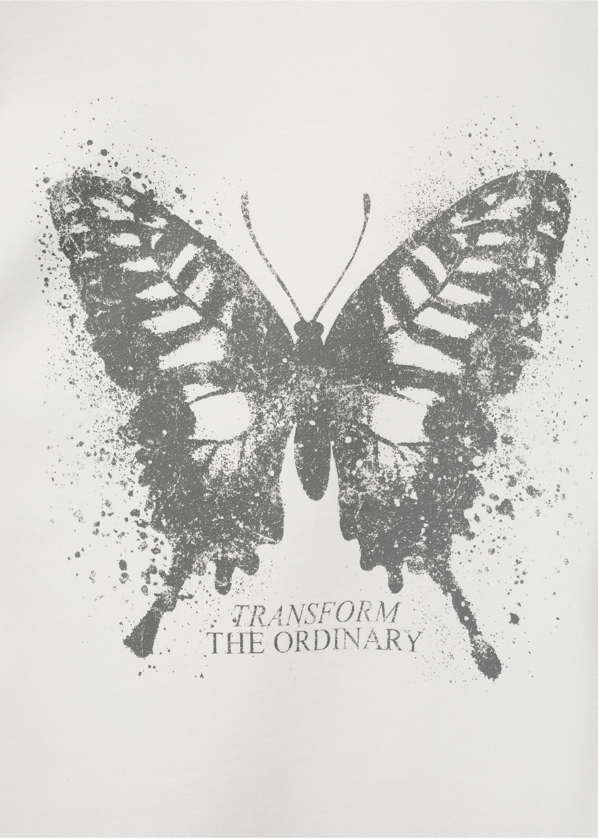Butterfly-print sweatshirt - Details of the article 0, Off White. Ref: 17072534-00.