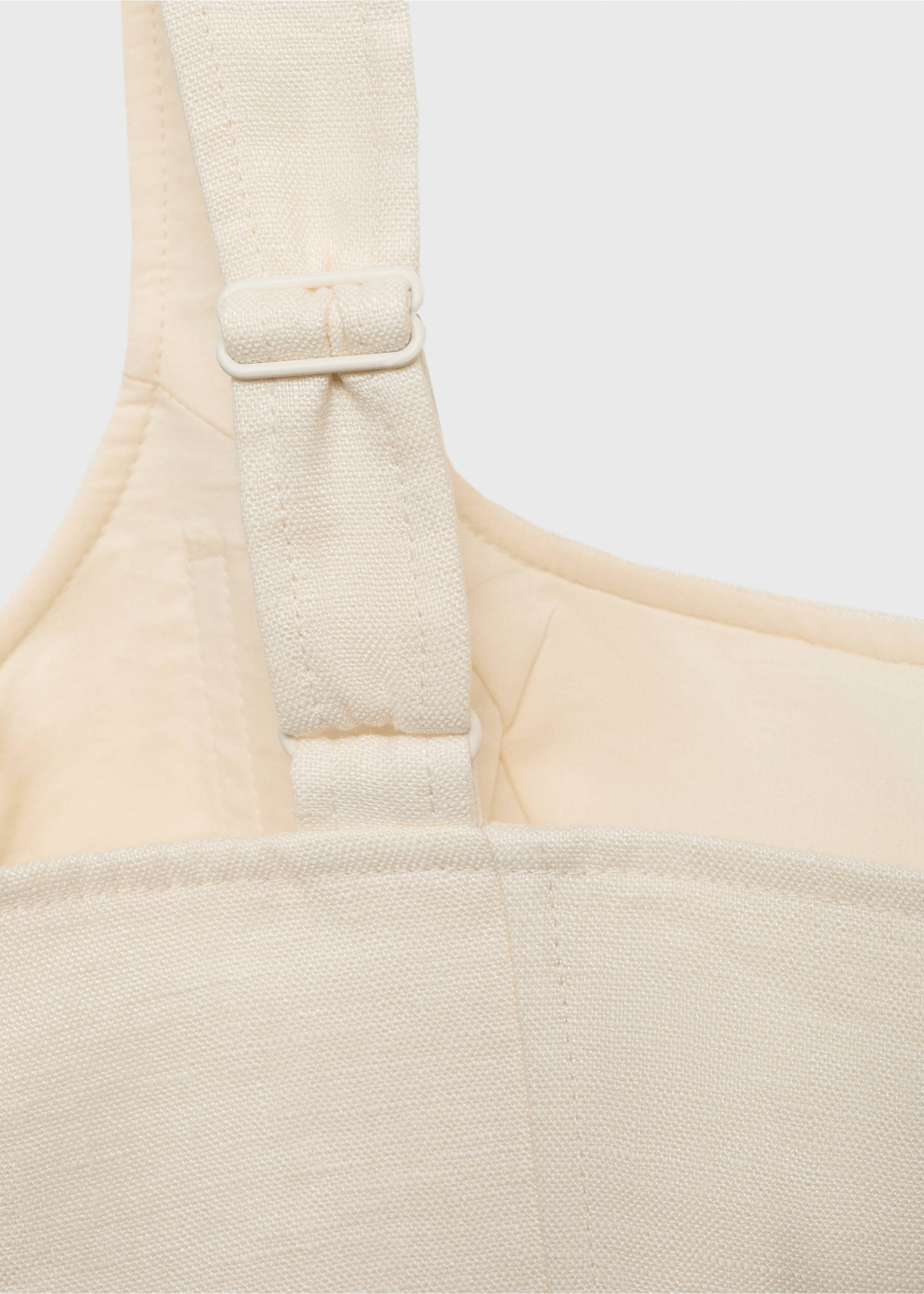 Linen wrap dress - Details of the article 8, Ecru. Ref: 17072535-00.