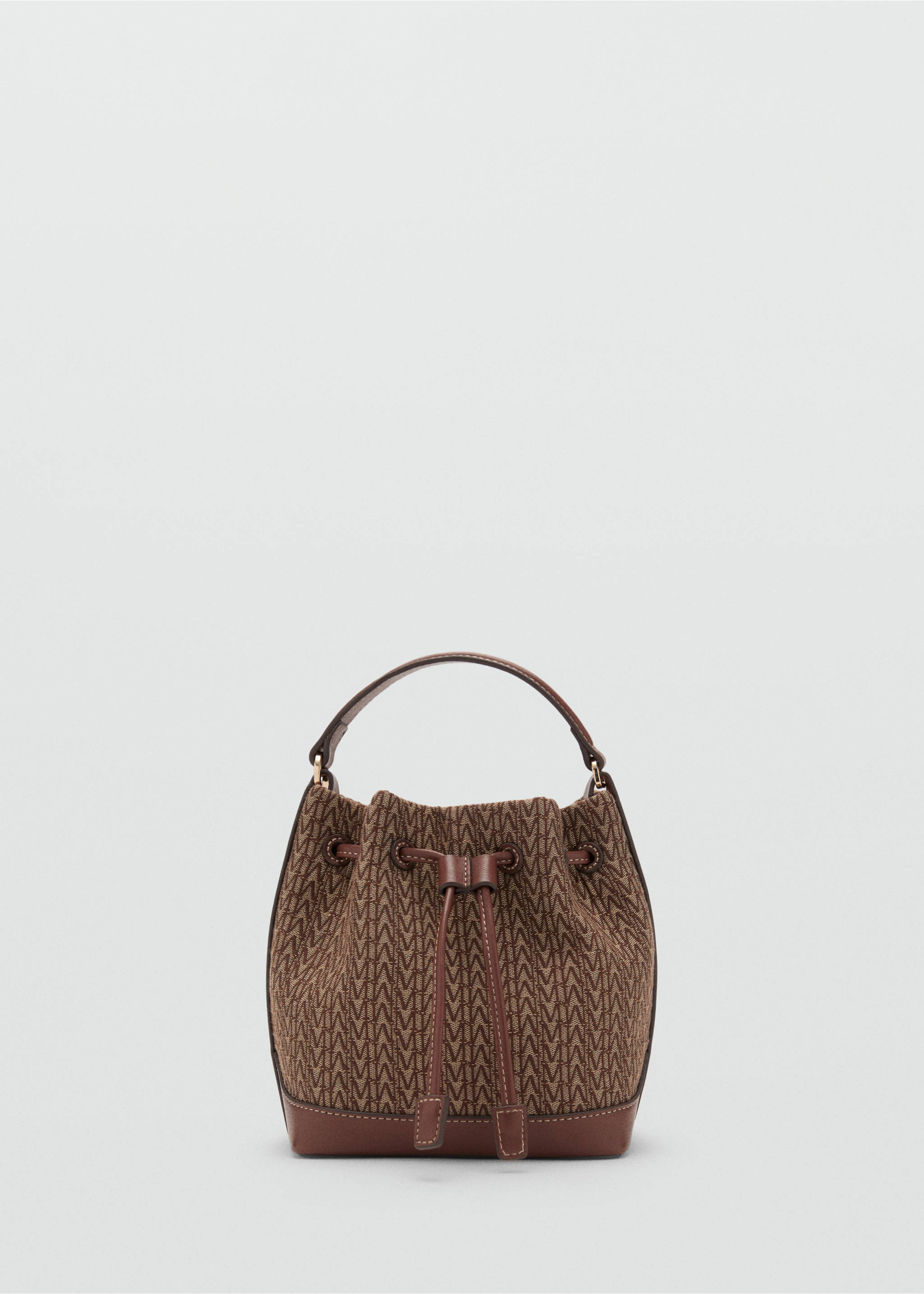Jacquard bucket bag with logo - Article without model, Chocolate. Ref: 17072538-00.