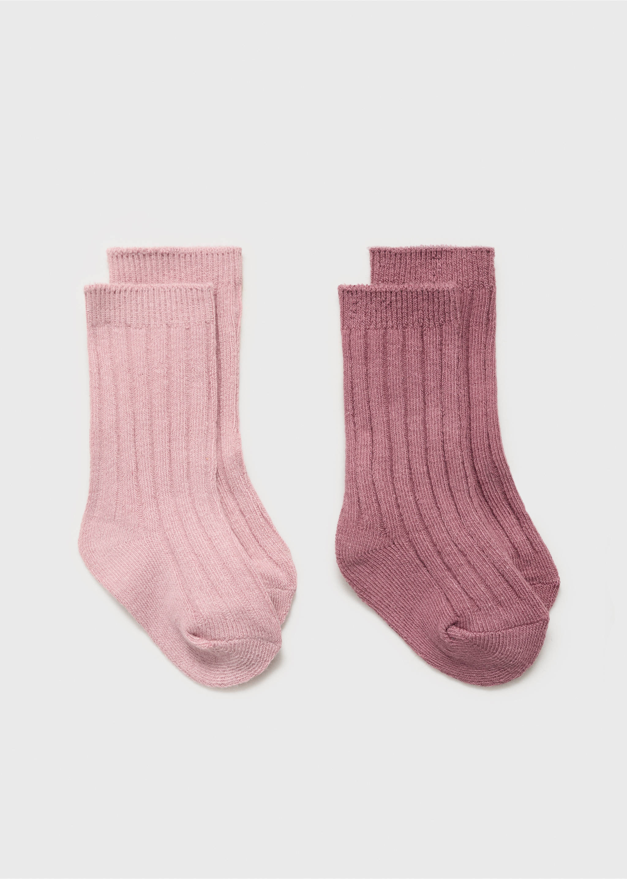 Pack 2 paires de chaussettes côtelées - Article sans modèle, Rose. Ref: 17072540-00.
