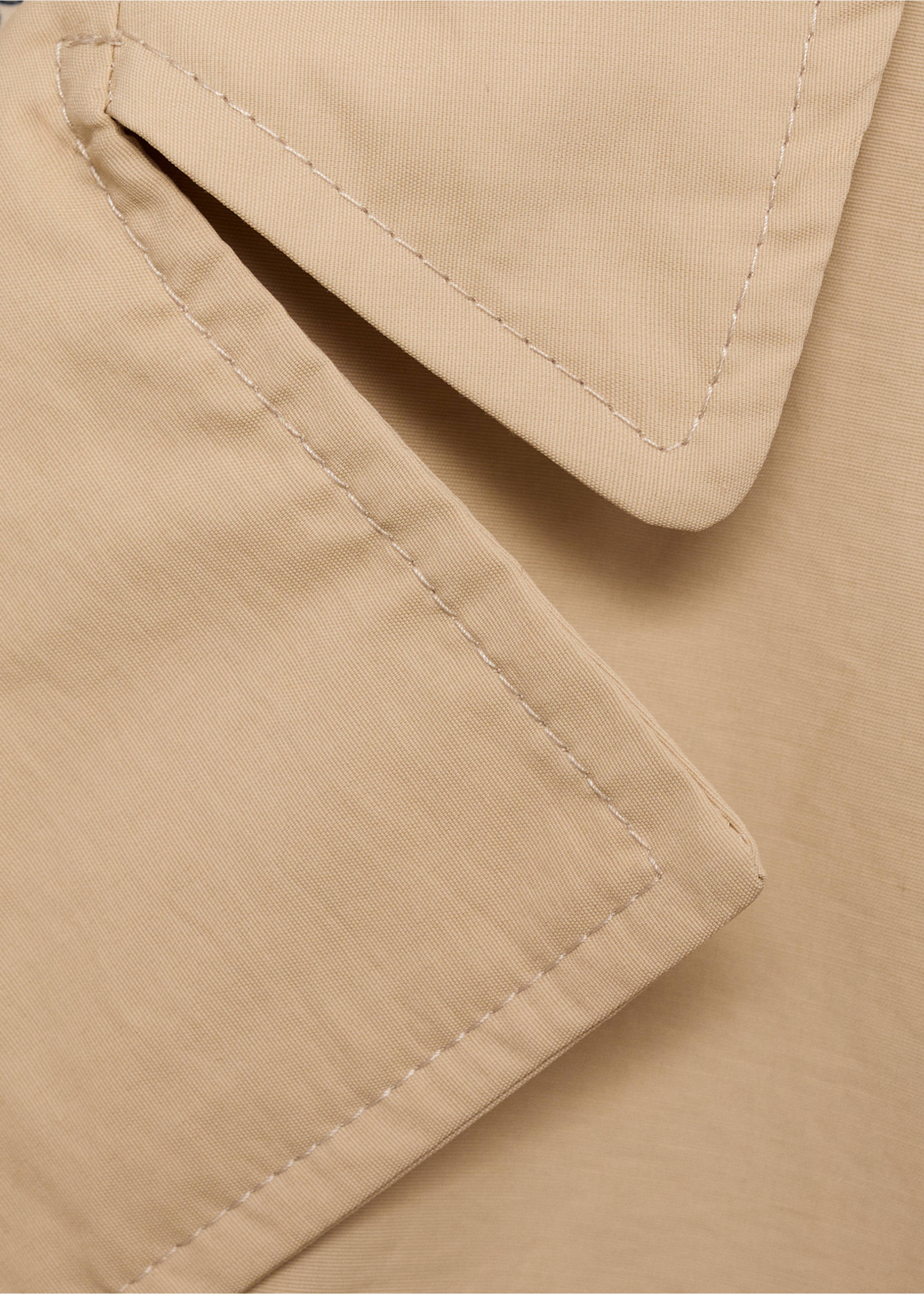 Double-breasted trench coat - Details of the article 8, Light/Pastel Grey. Ref: 17072894-00.