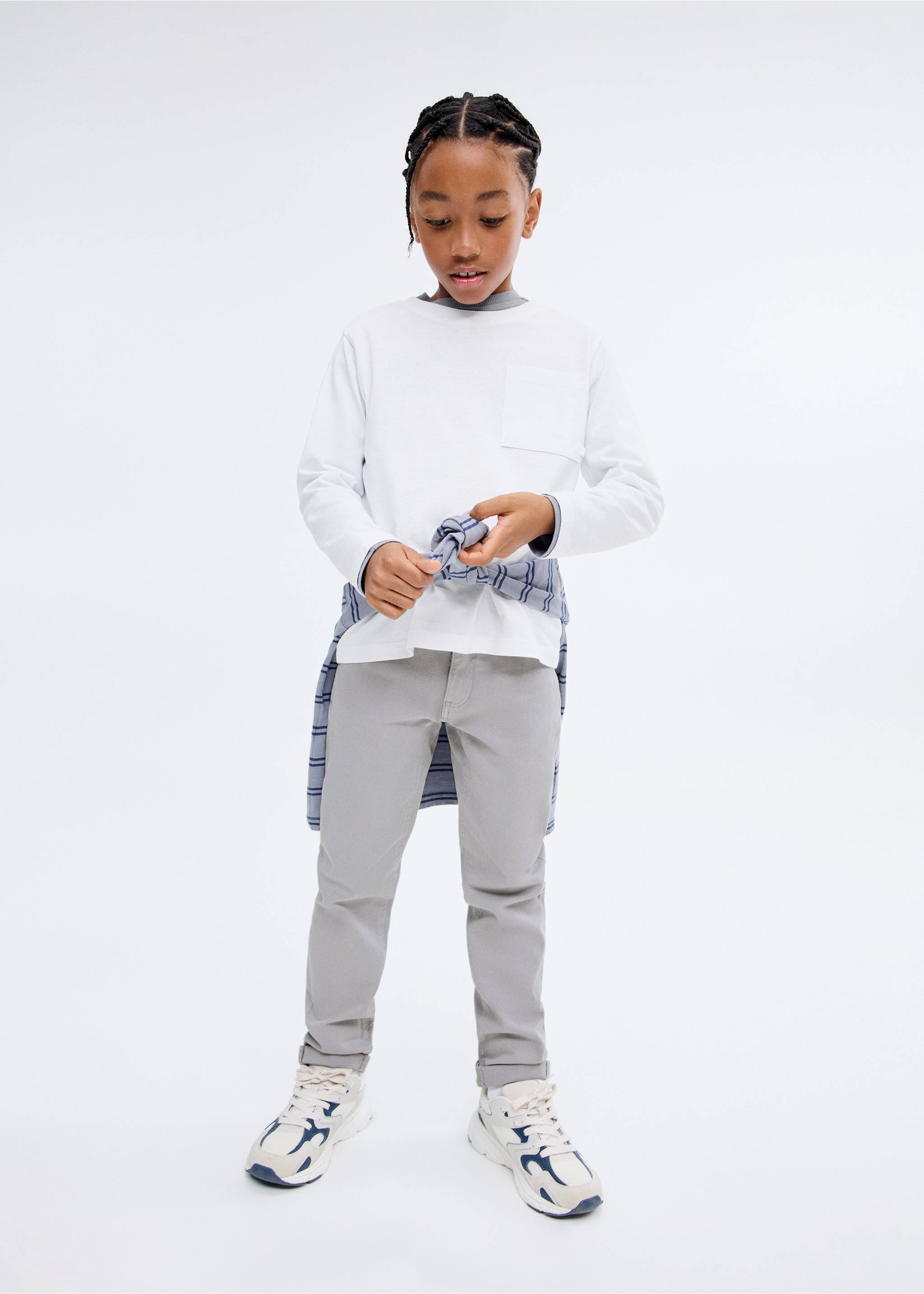 Straight trousers - General plane, Light/Pastel Grey. Ref: 17072896-00.