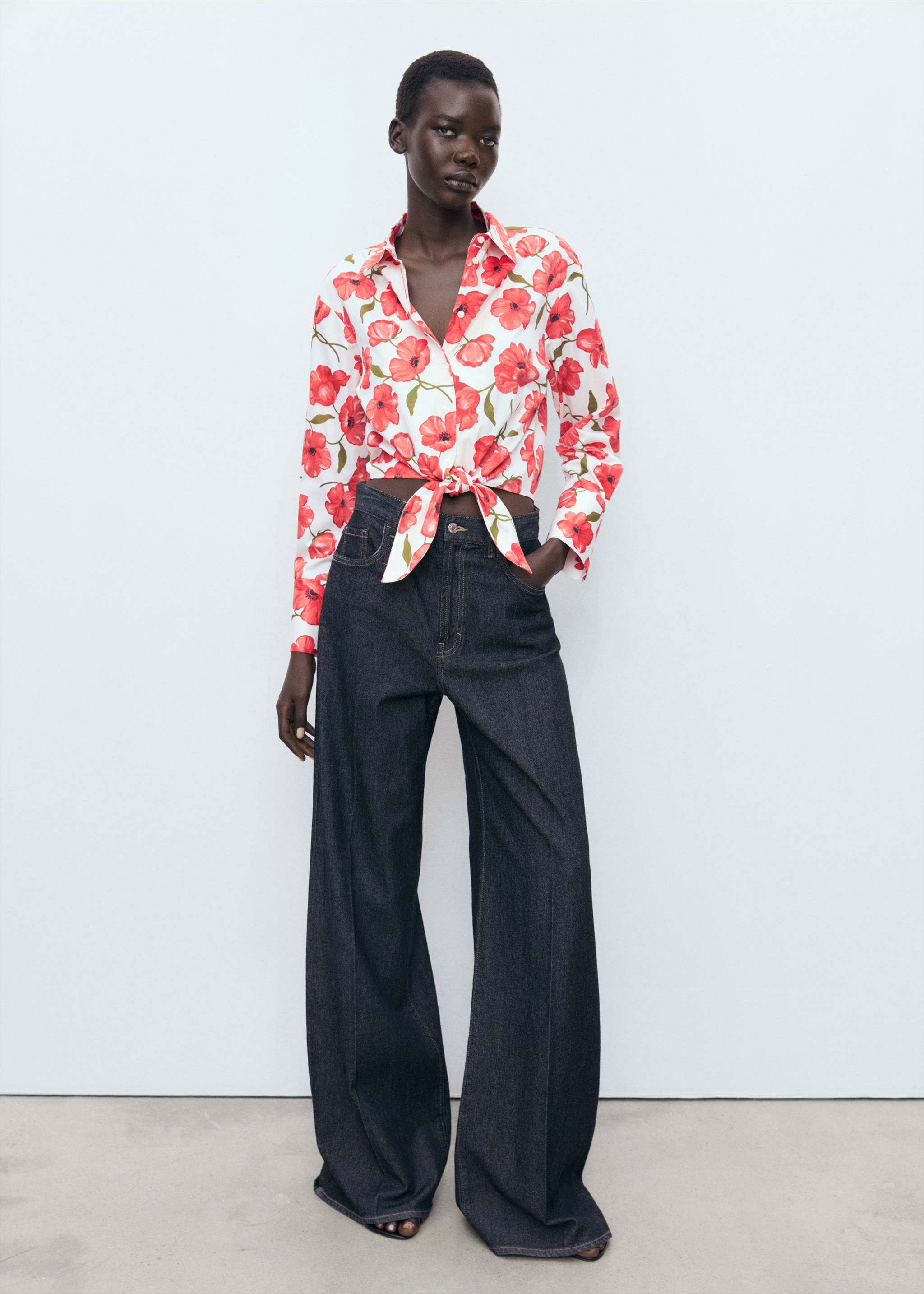 Floral-print poplin shirt - General plane, Off White. Ref: 17072897-00.