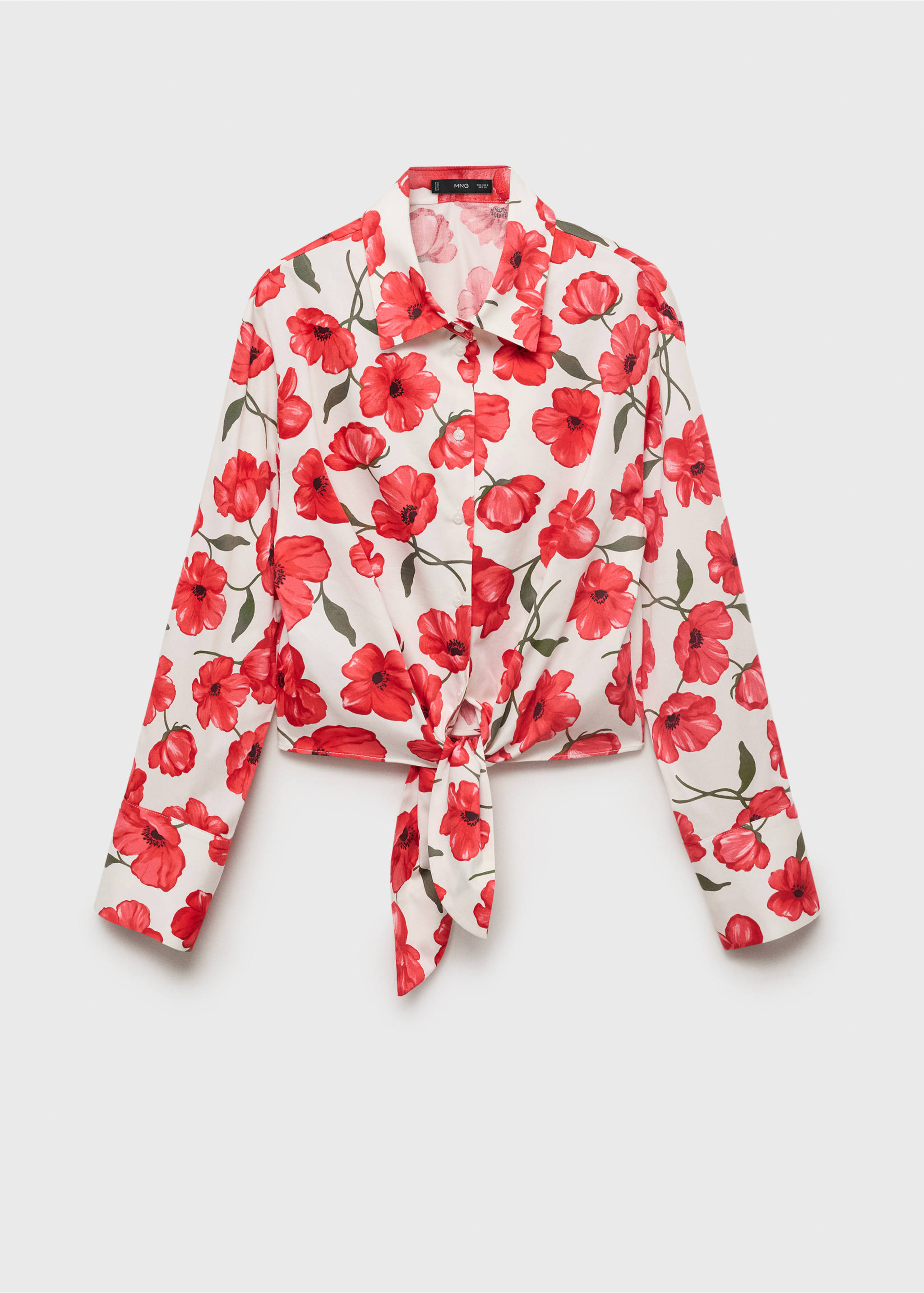 Floral-print poplin shirt - Article without model, Off White. Ref: 17072897-00.