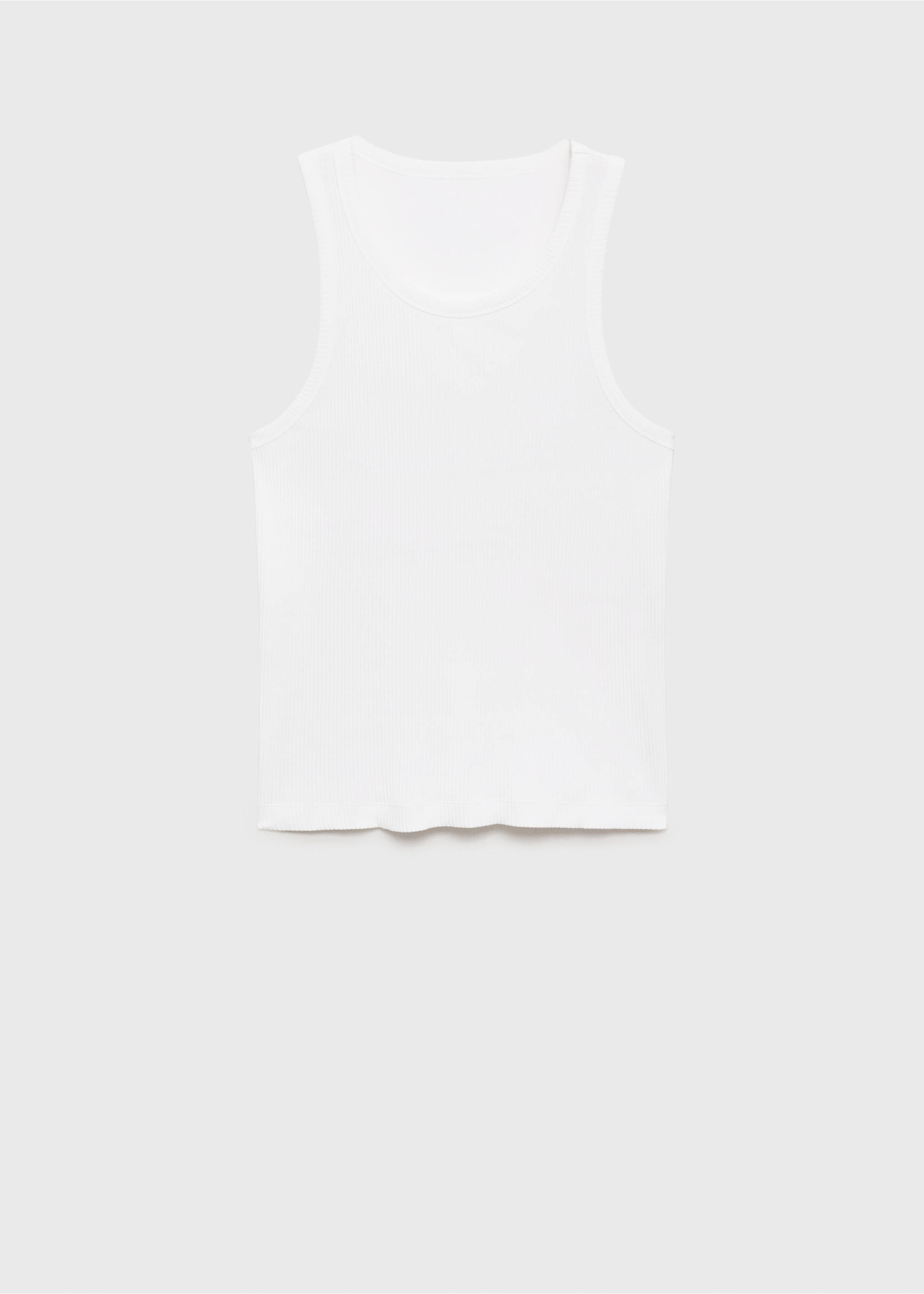 Slim-fit ribbed tank top - Article without model, Off White. Ref: 17072898-00.