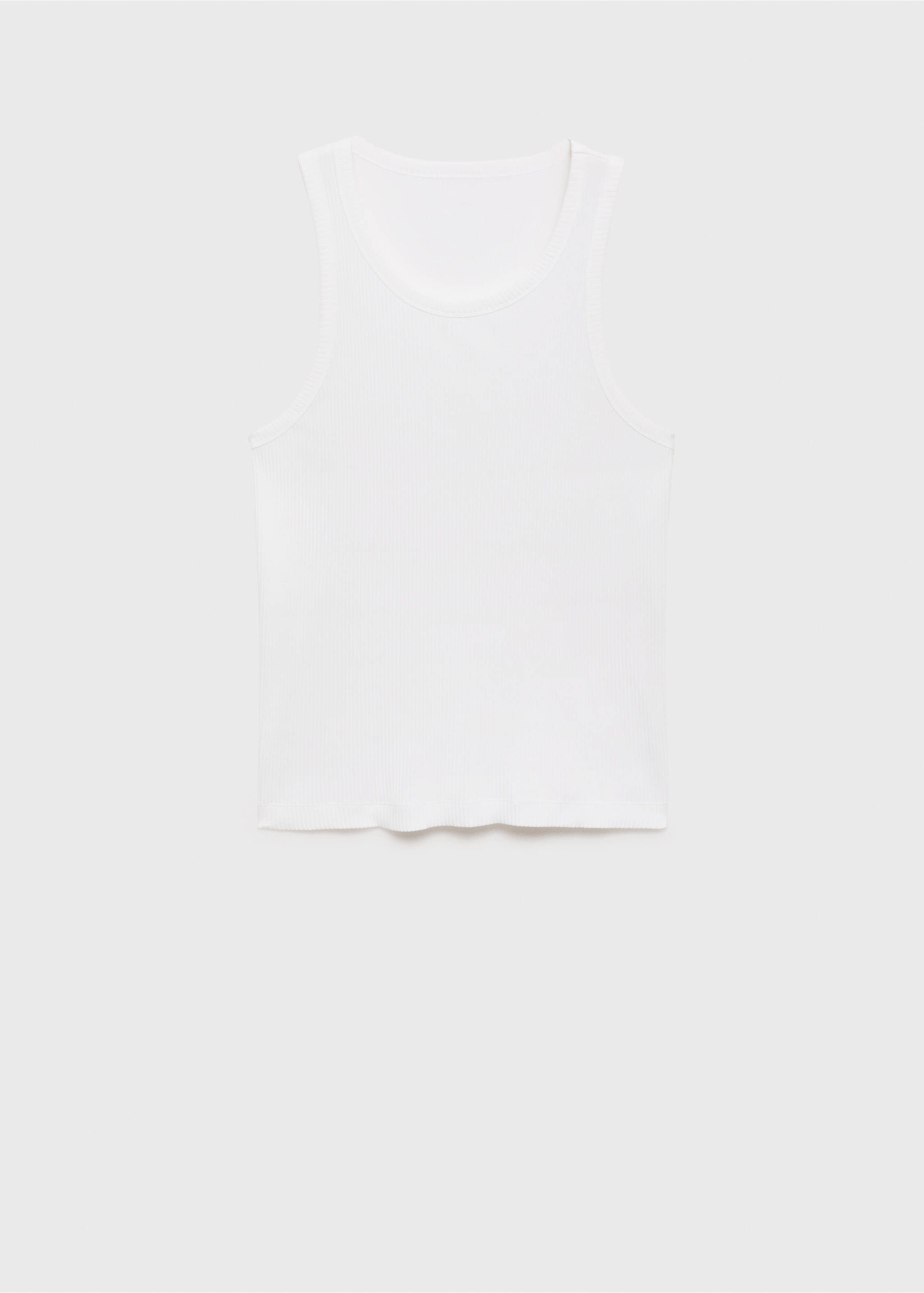 Slim-fit ribbed tank top - Article without model, Off White. Ref: 17072898-00.