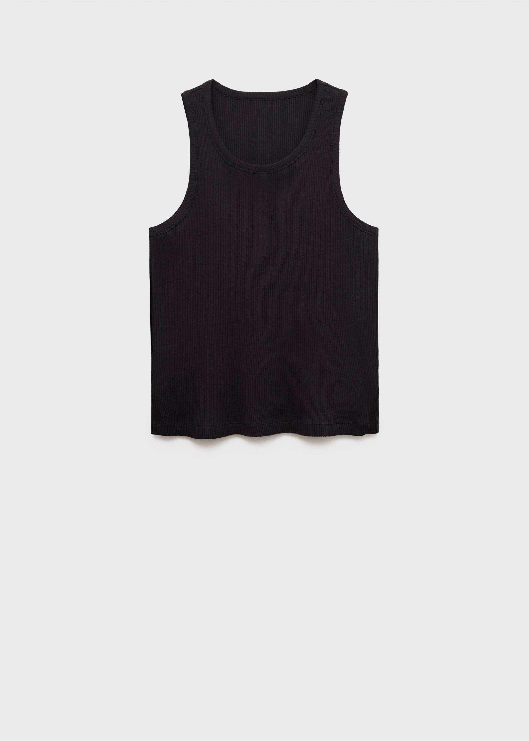 Slim-fit ribbed tank top - Article without model, Black. Ref: 17072898-00.