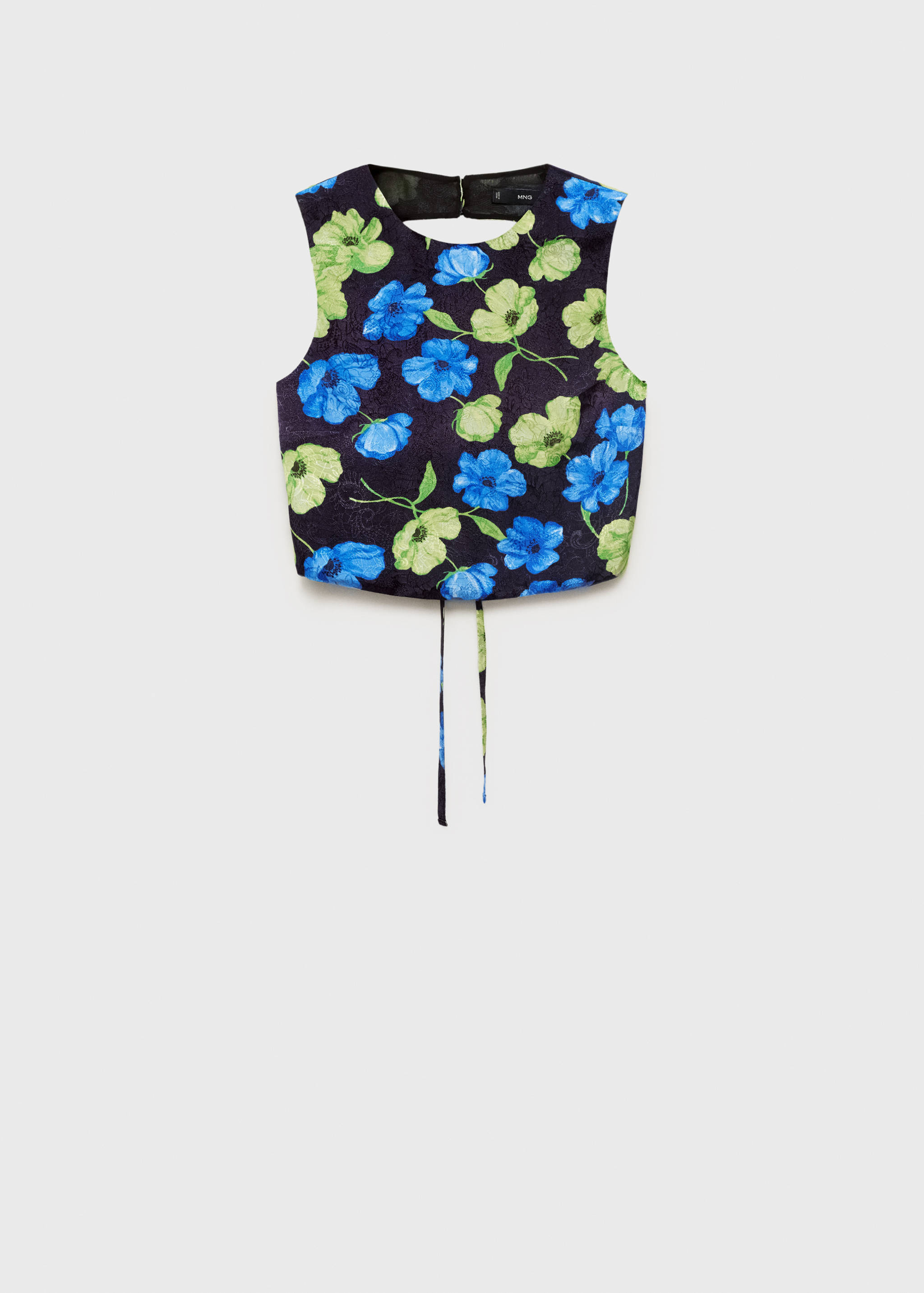 Blusa crop floral espalda abierta - Artículo sin modelo