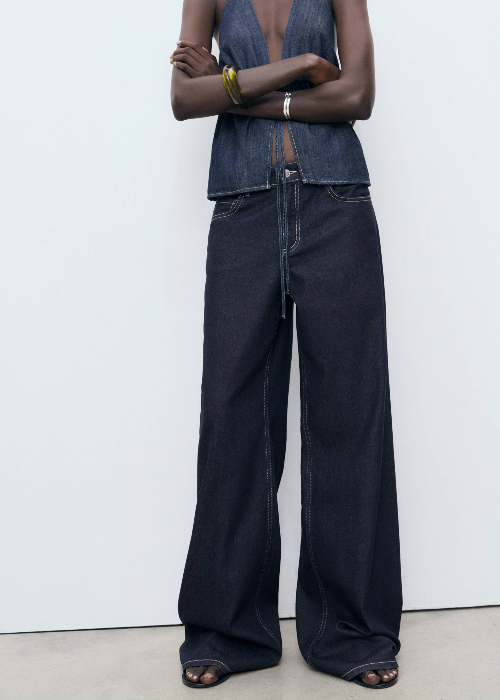 Low-rise wideleg jeans - Medium plane, Open Blue. Ref: 17072901-00.