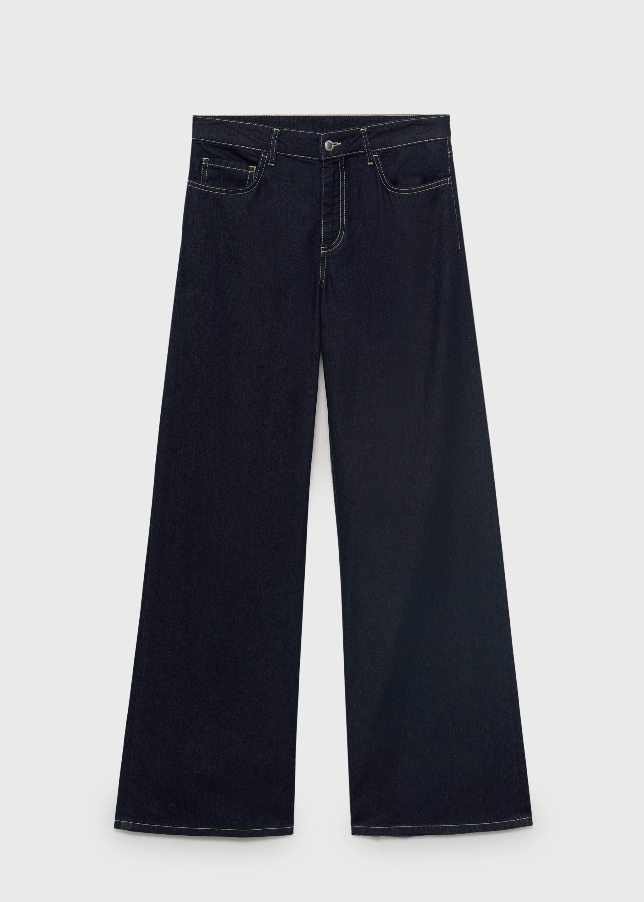 Weit geschnittene Wide-Leg-Jeans mit niedrigem Bund - Artikel ohne Model, Blau. Ref: 17072901-00.