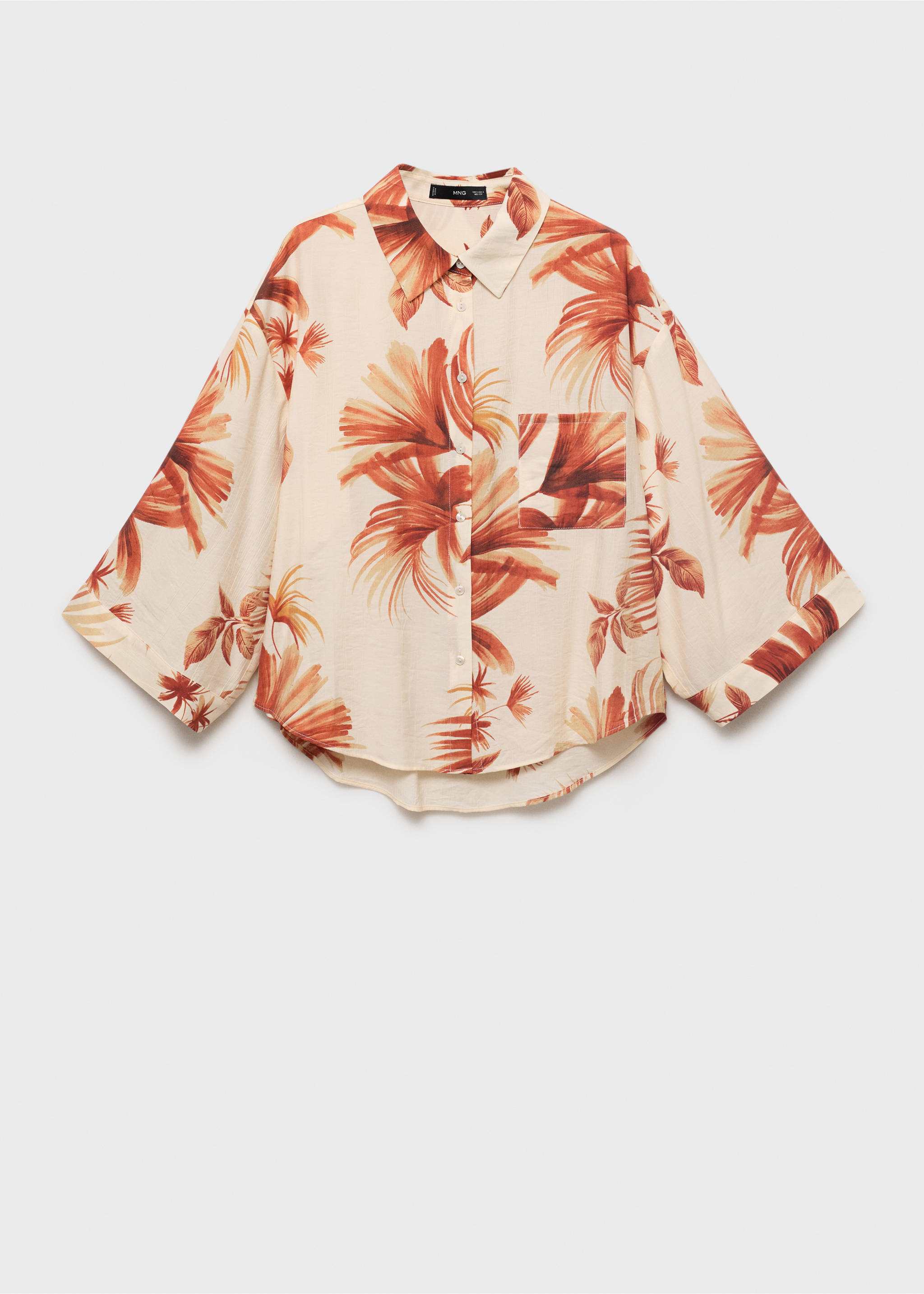 Palm-tree shirt with three-quarter sleeves - Article without model, Off White. Ref: 17072905-00.