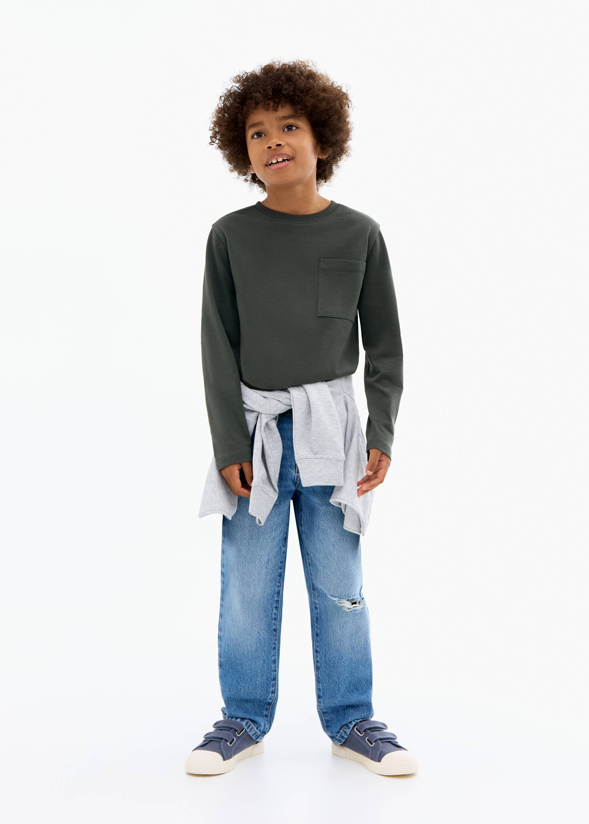 T-shirt manches longues poche - Plan général