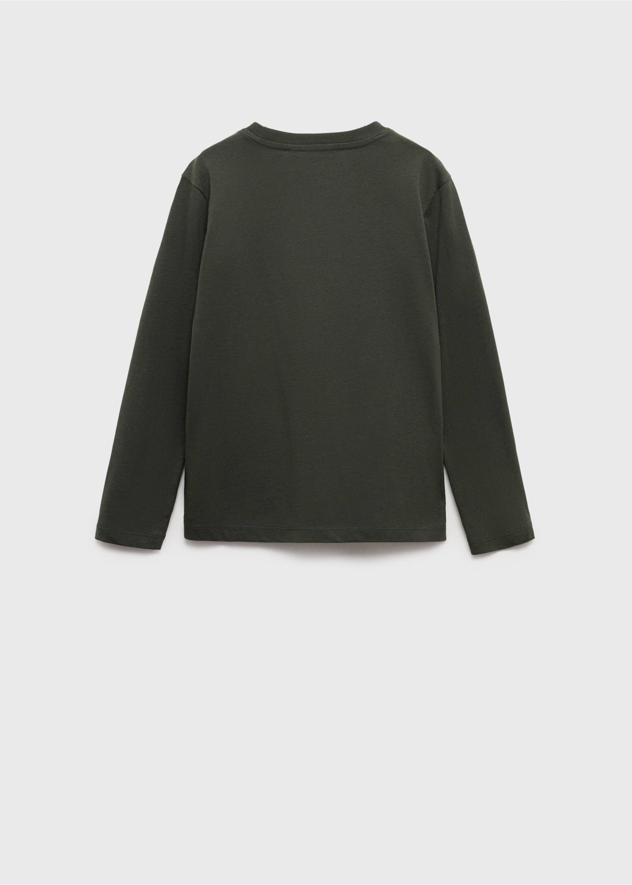 T-shirt manches longues poche - Verso de l’article, Vert foncé. Ref: 17072908-00.