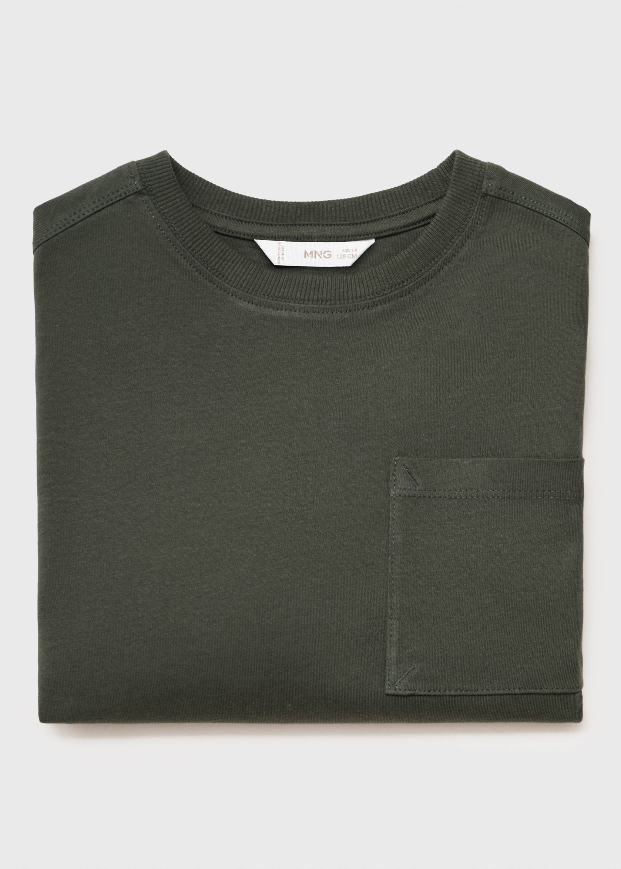 T-shirt manches longues poche - Détail de l'article 8, Vert foncé. Ref: 17072908-00.