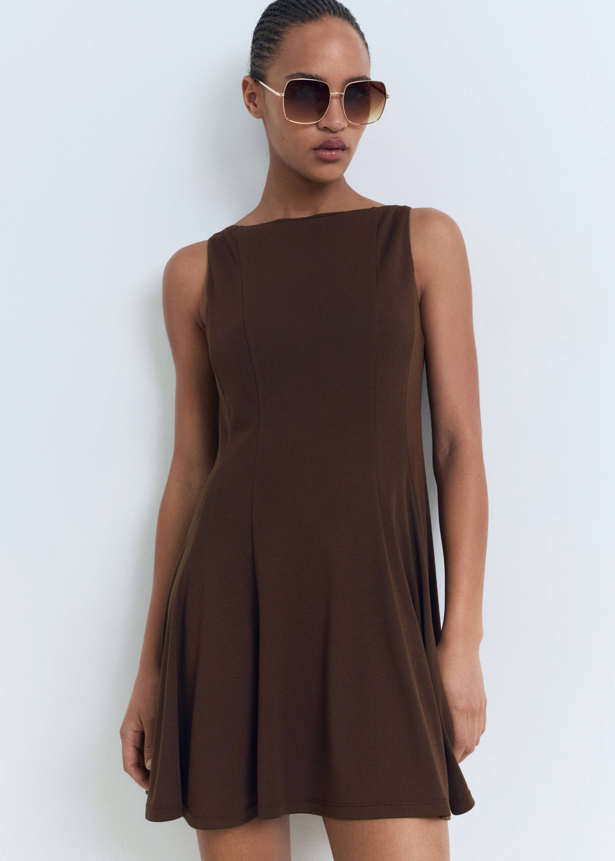 Pleated A-line dress - Medium plane