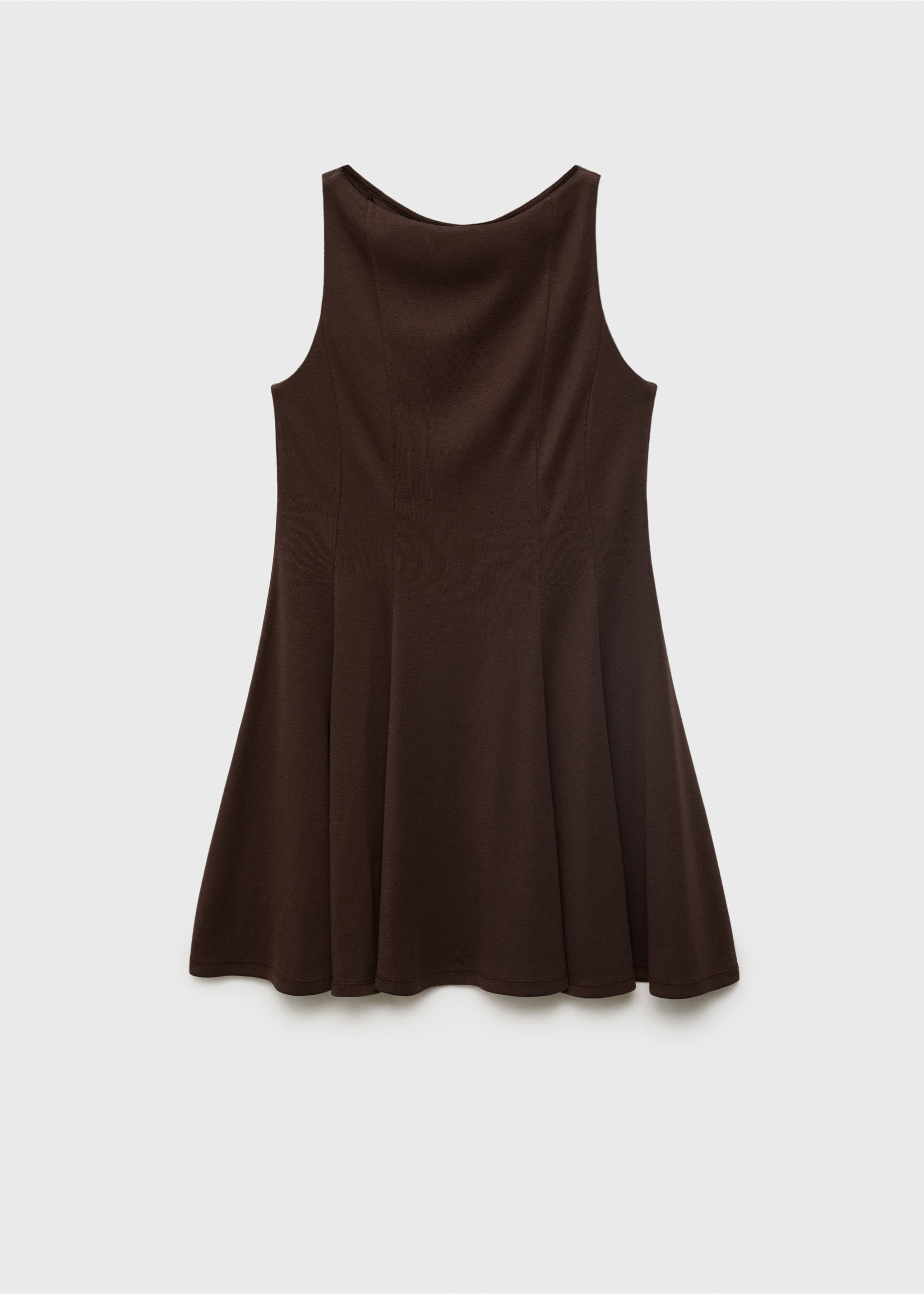 Pleated A-line dress - Article without model, Chocolate. Ref: 17072909-00.