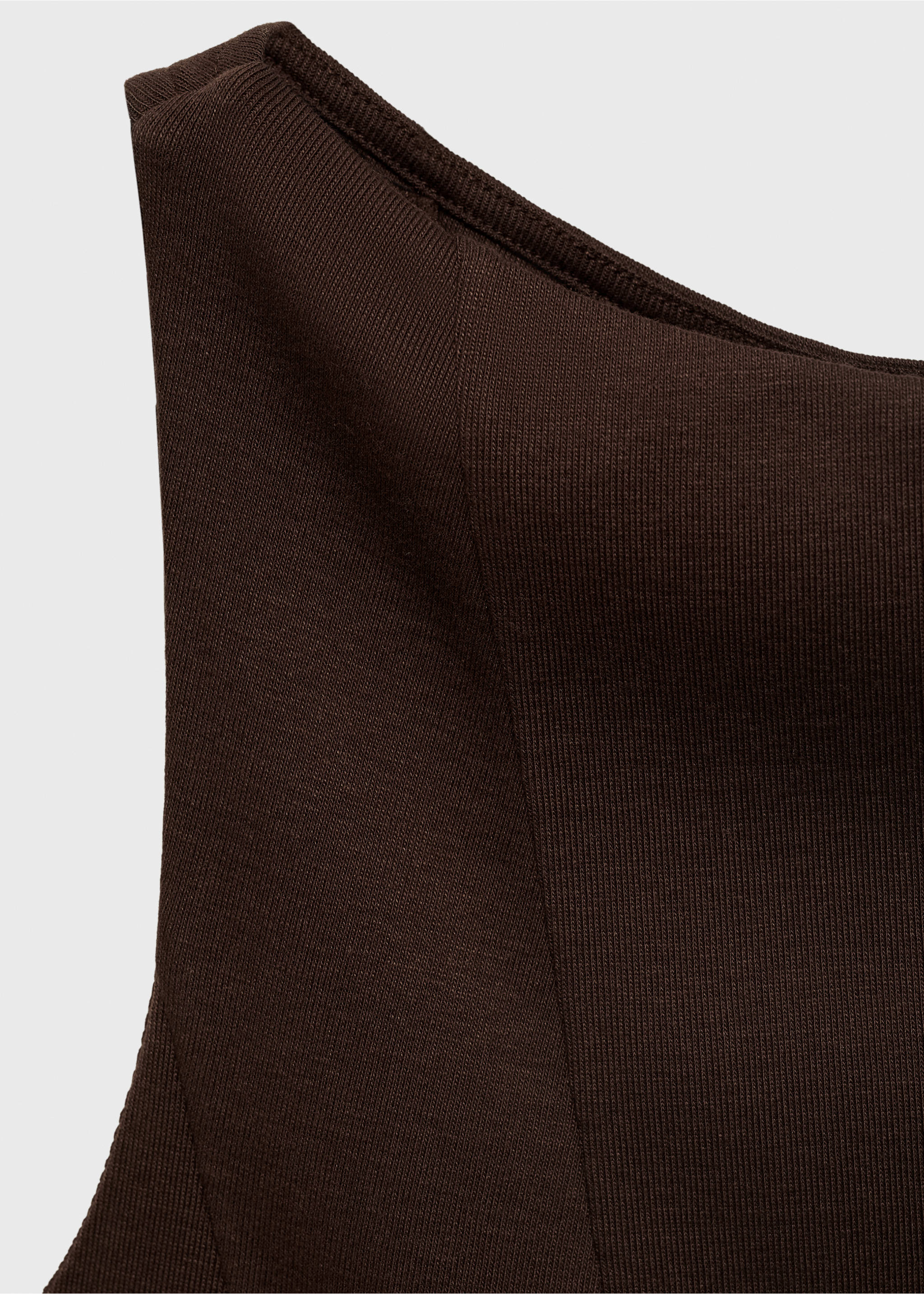 Pleated A-line dress - Details of the article 0, Chocolate. Ref: 17072909-00.