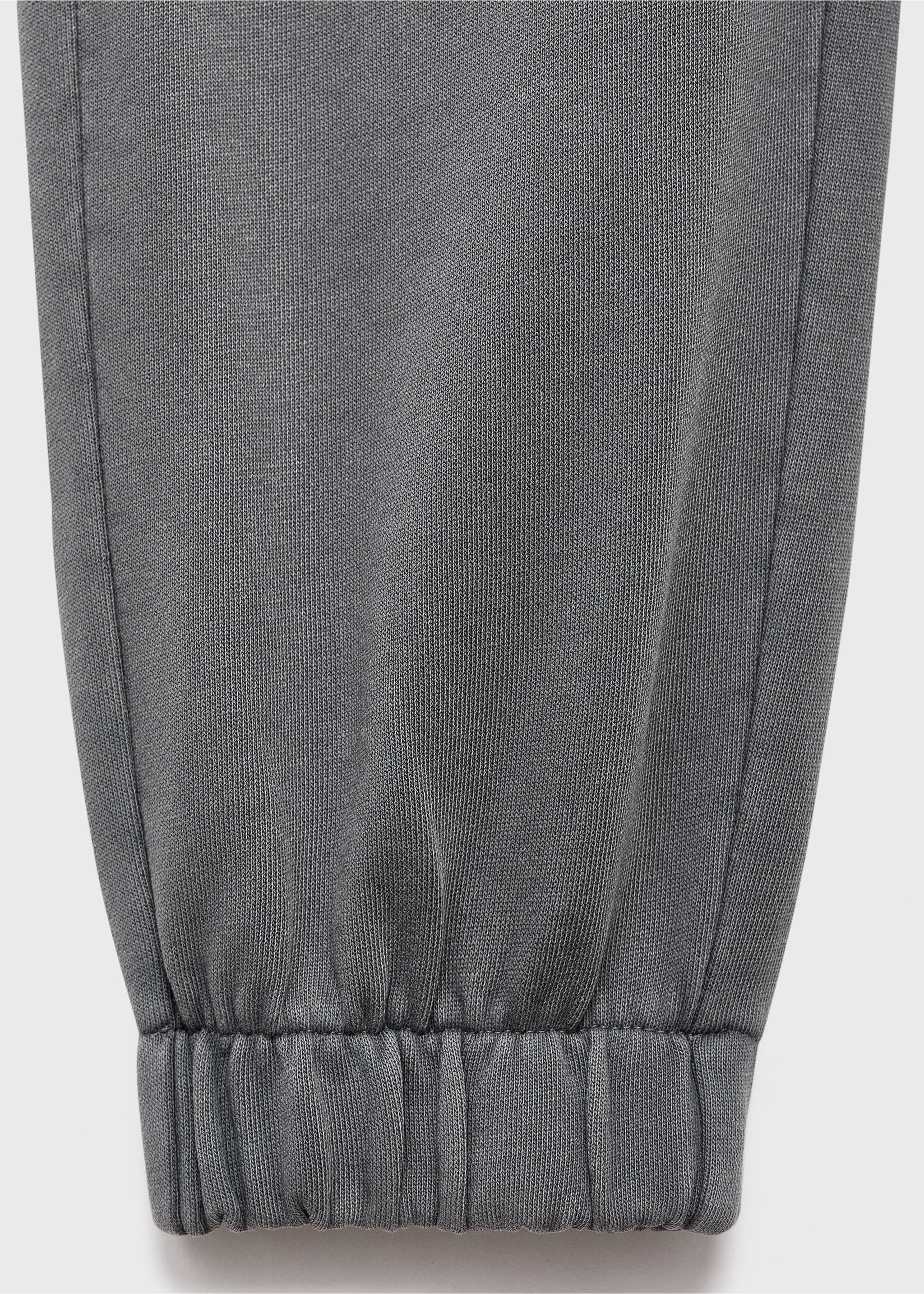 Cotton joggers with elastic waist - Details of the article 0, Charcoal. Ref: 17072910-00.