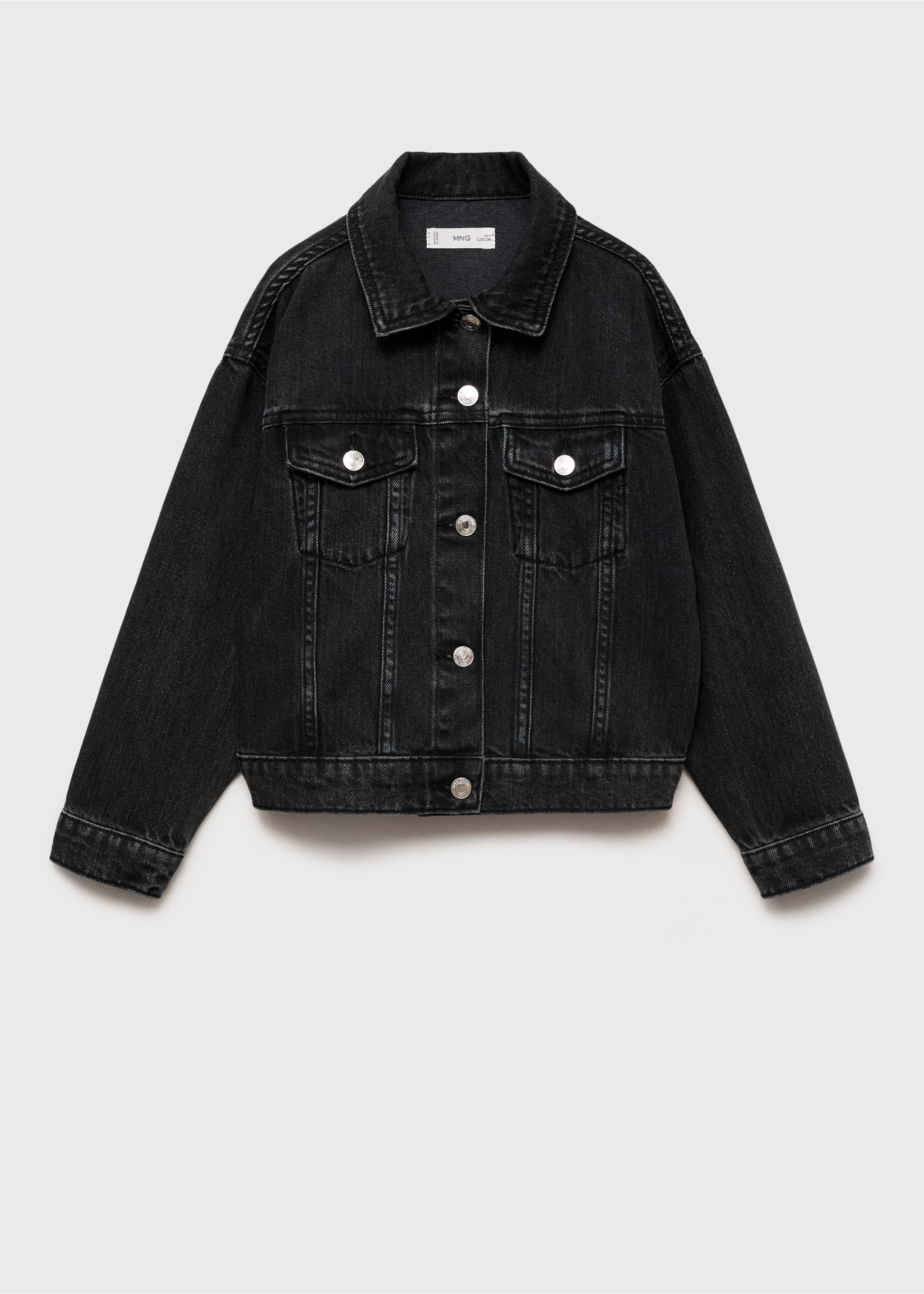 Basic denim jacket - Article without model, Black denim. Ref: 17072911-00.