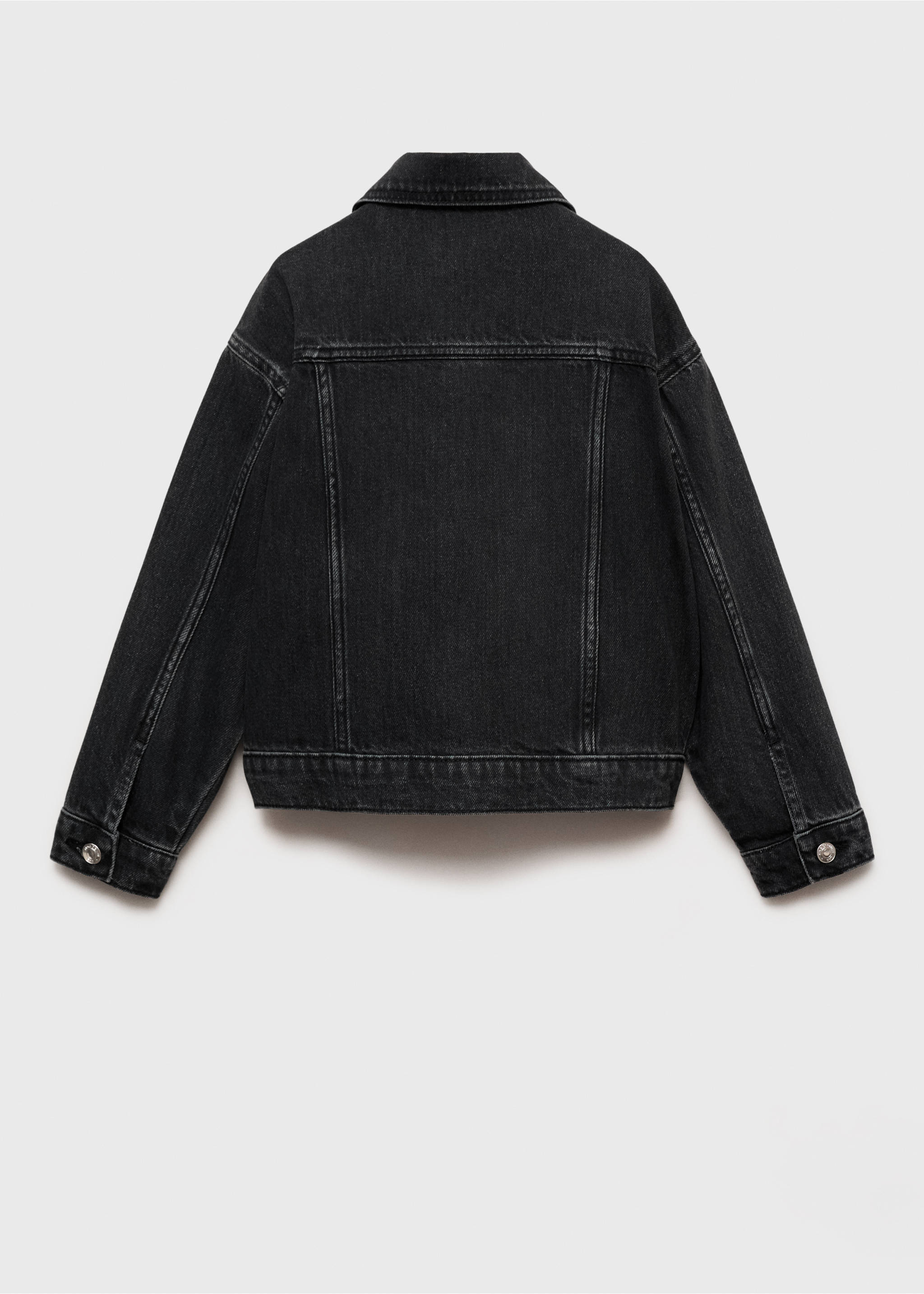 Basic denim jacket - Reverse of the article, Black denim. Ref: 17072911-00.