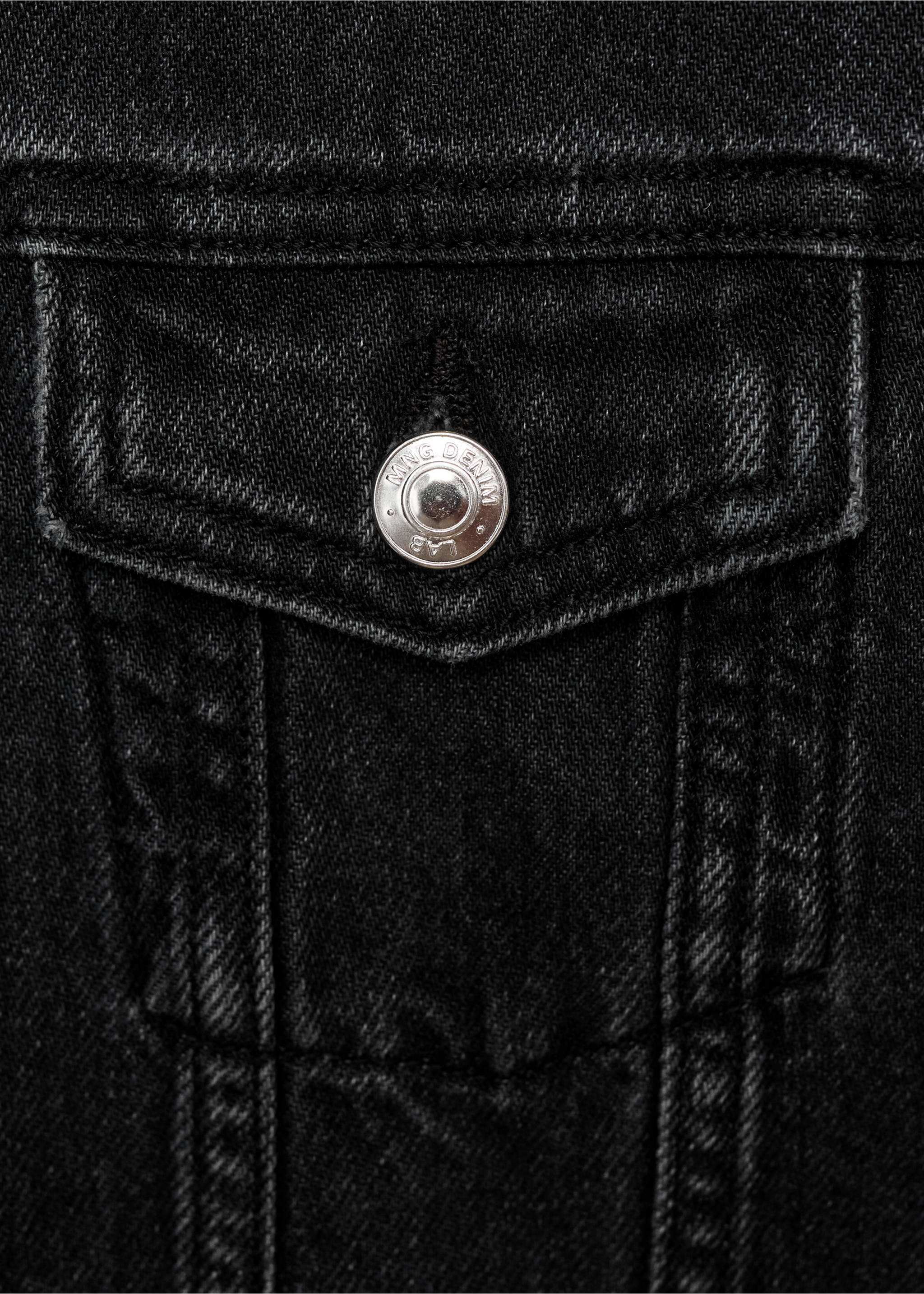 Basic denim jacket - Details of the article 0, Black denim. Ref: 17072911-00.