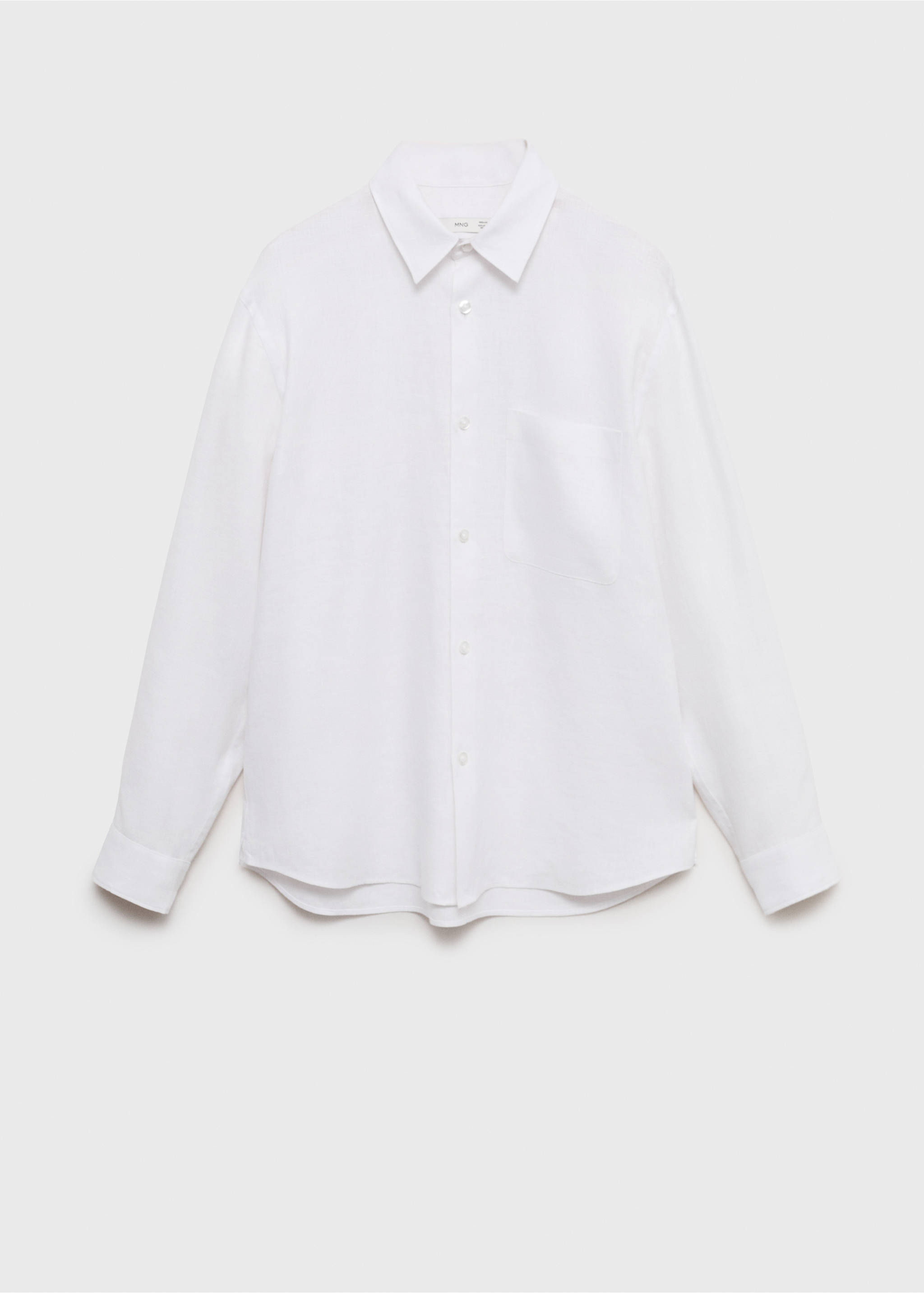 100% linen shirt with pocket - Article without model, Off White. Ref: 17072912-00.