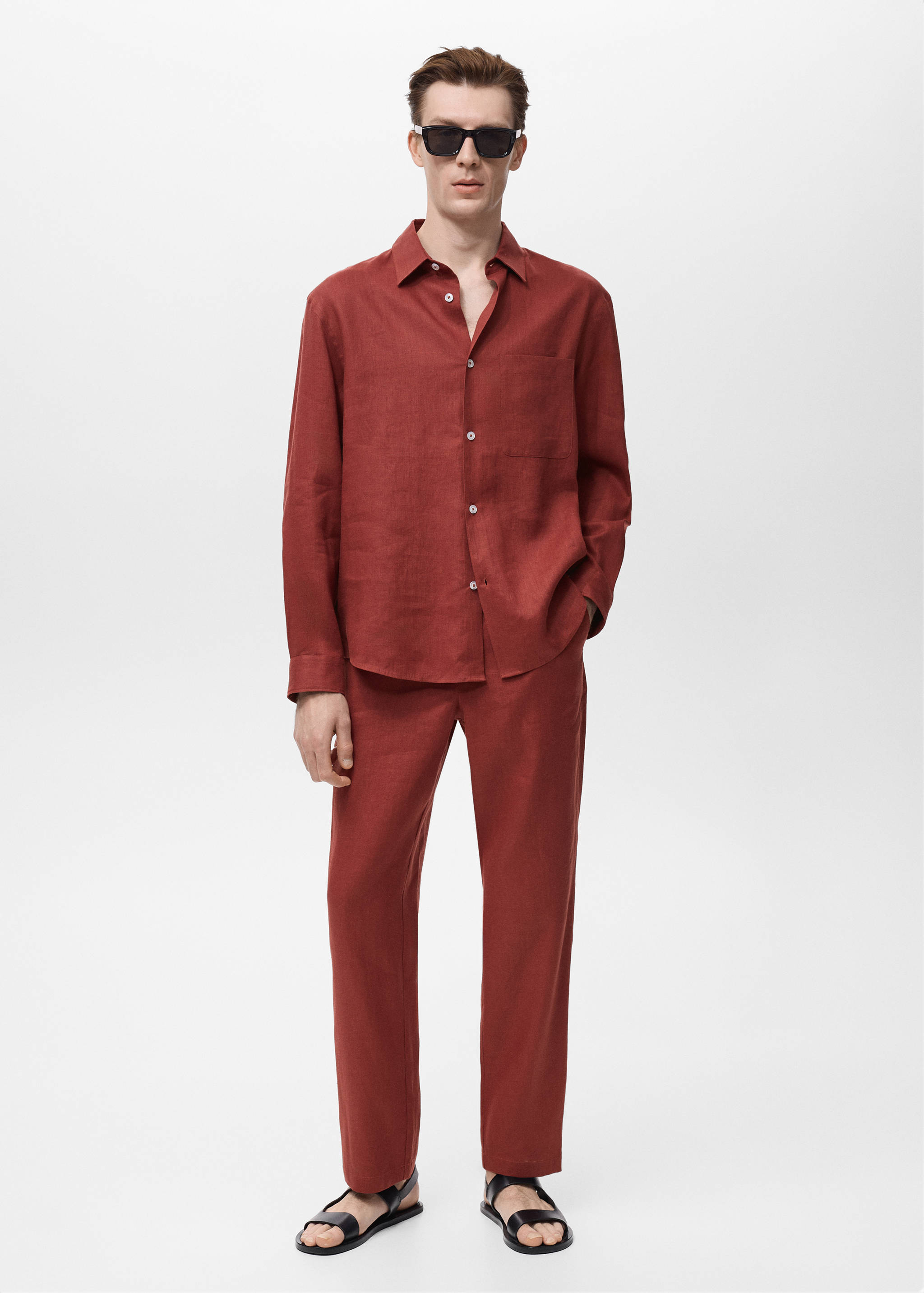 Chemise 100 % lin avec poche - Plan général