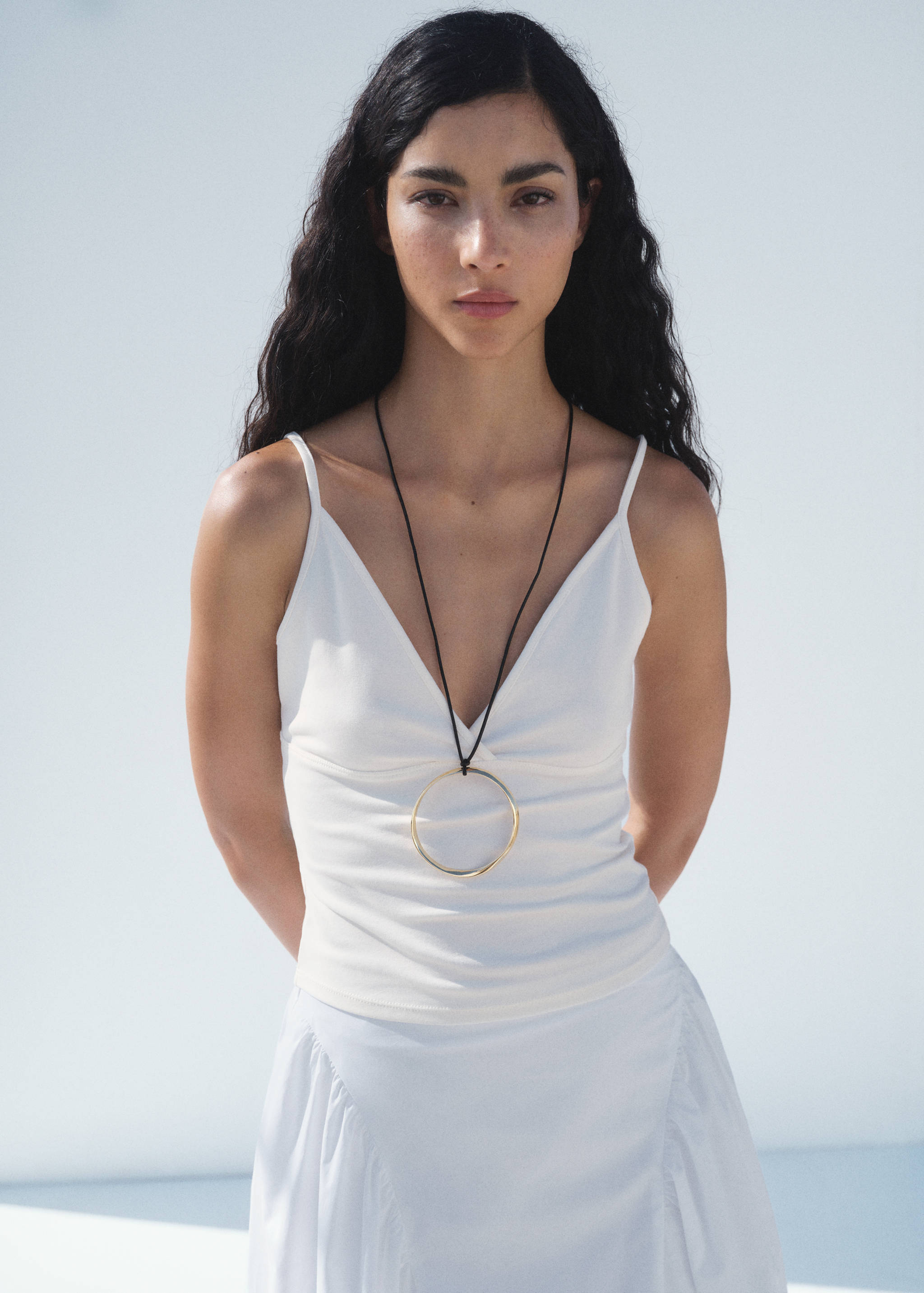 Midi cotton skirt with pleats - Details of the article 1