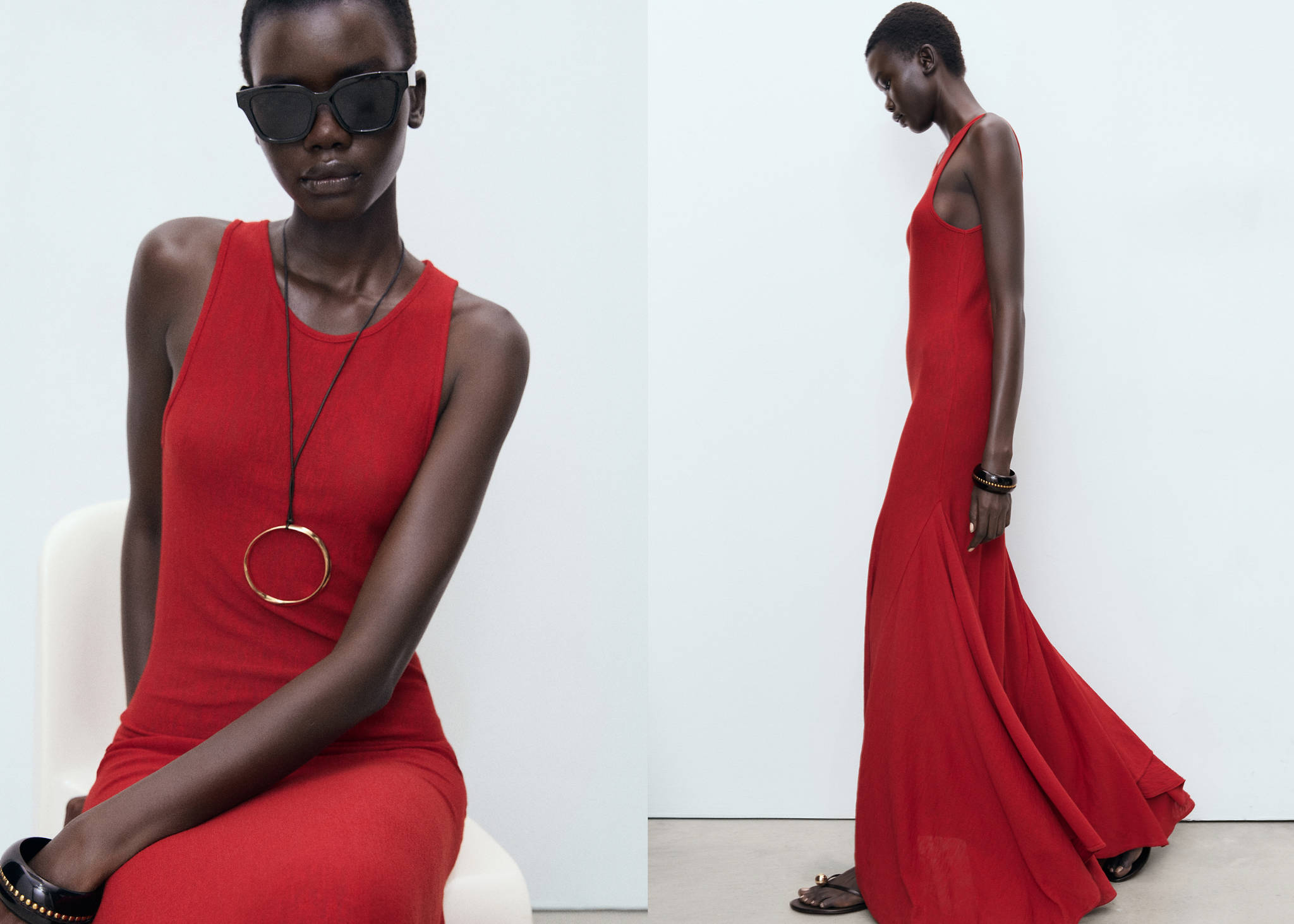 Asymmetrical low-knit dress - Panoramic plane
