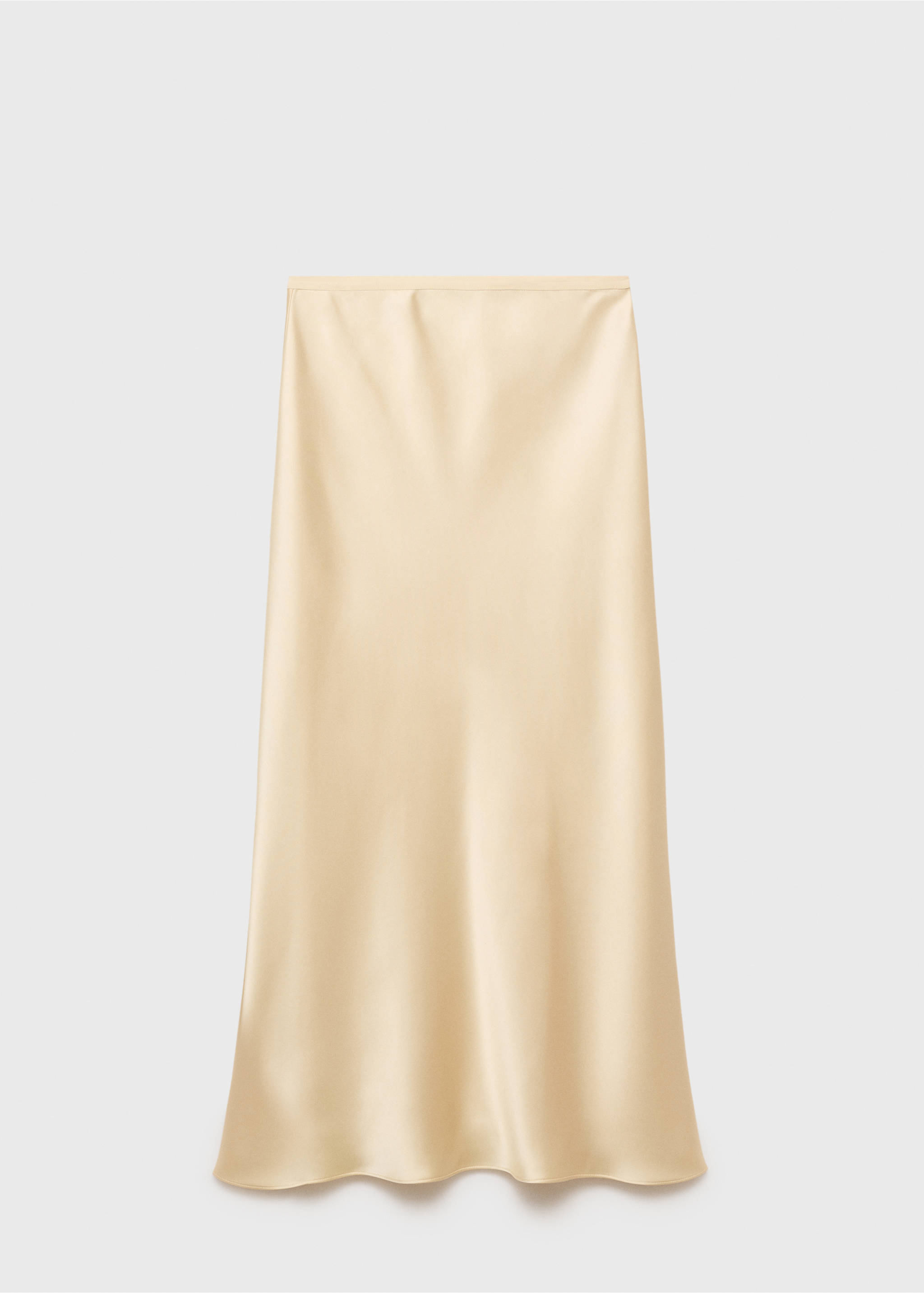 Midi satin skirt - Article without model, Pastel Yellow. Ref: 17072928-00.