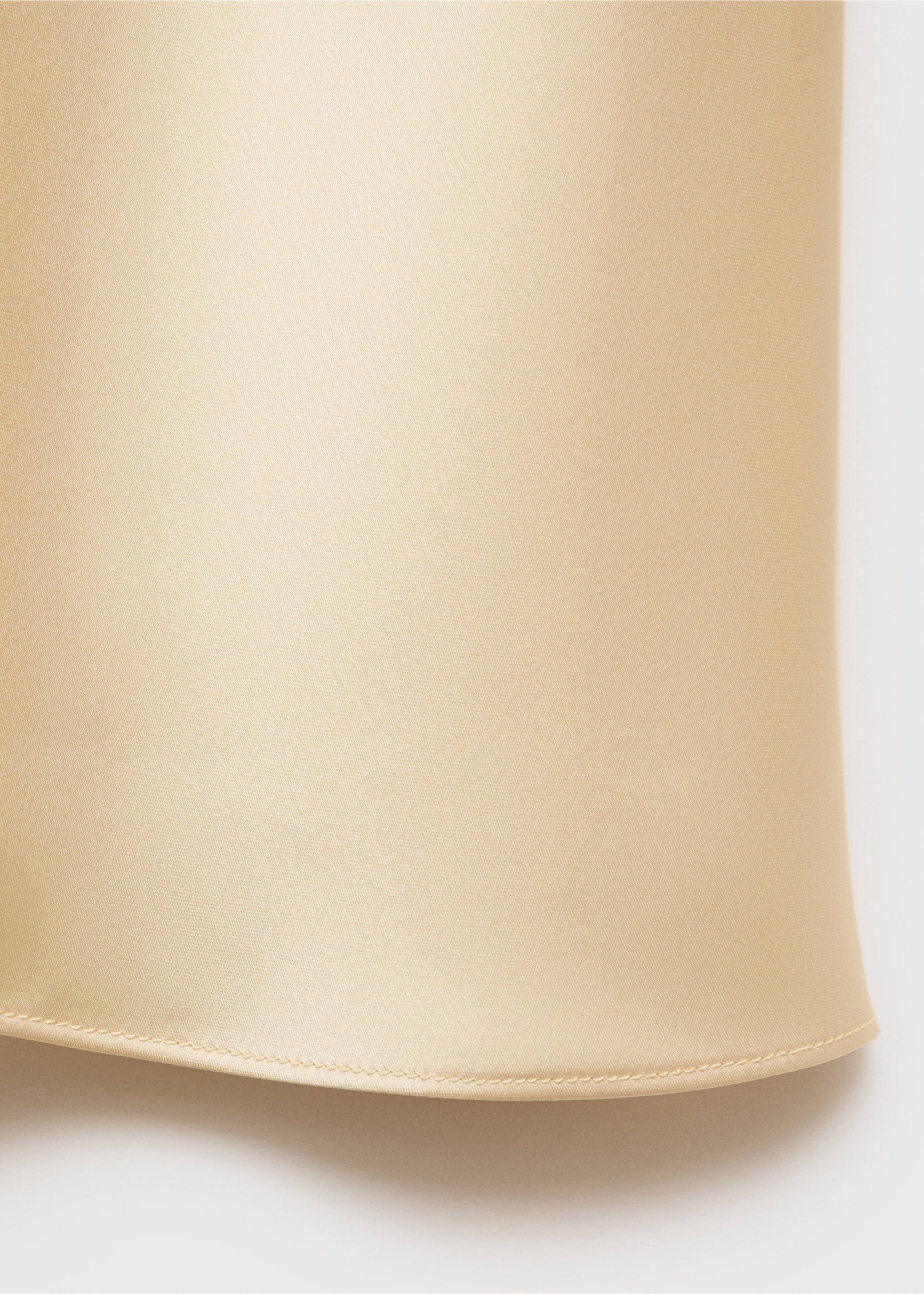 Midi satin skirt - Details of the article 8, Pastel Yellow. Ref: 17072928-00.
