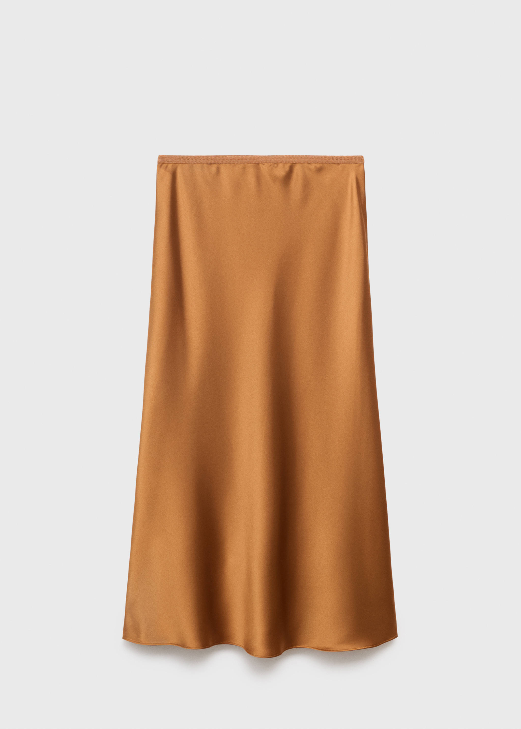 Midi satin skirt - Article without model, Cognac. Ref: 17072928-00.
