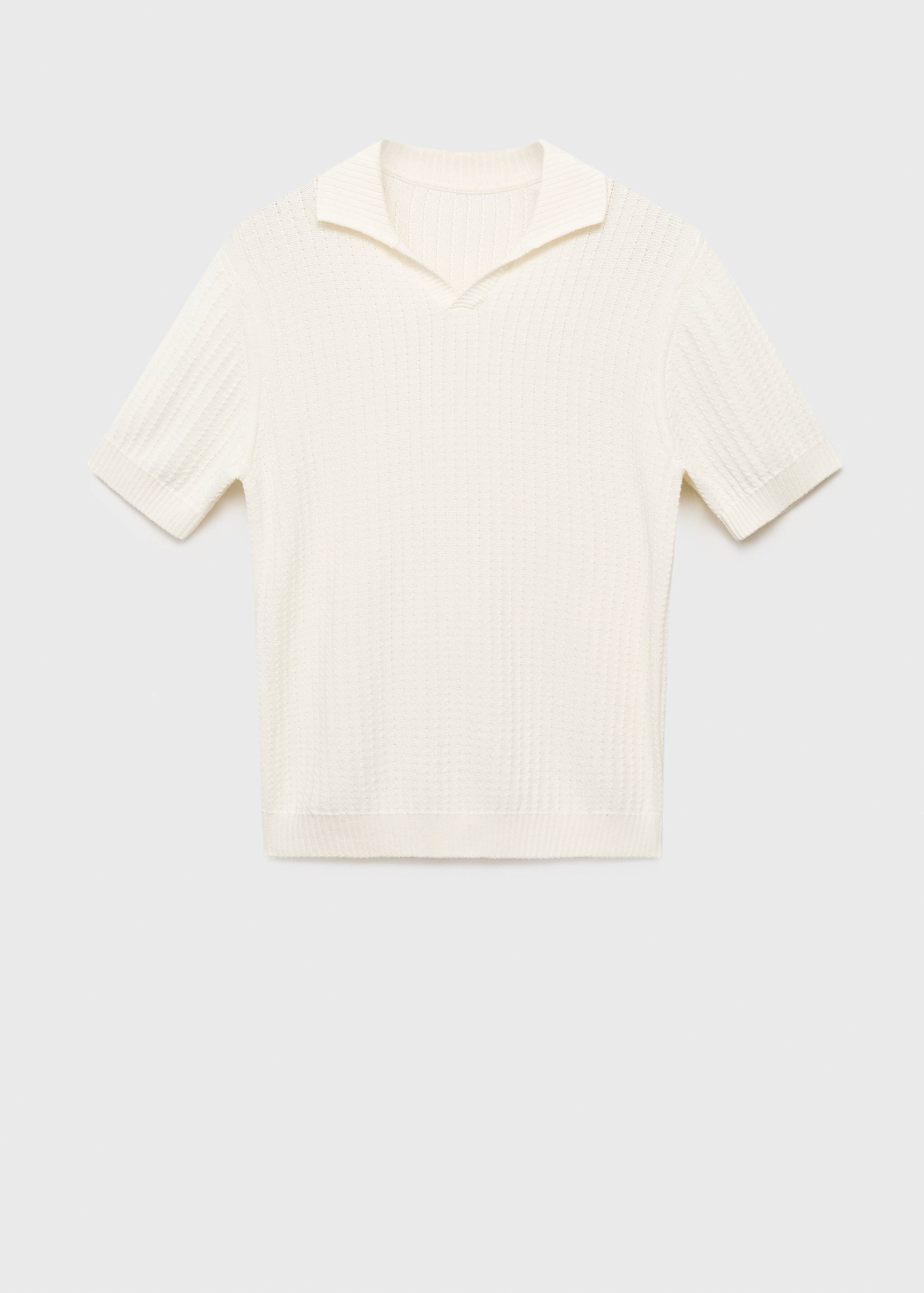 Strukturiertes Strick-Poloshirt aus 100 % Baumwolle - Artikel ohne Model