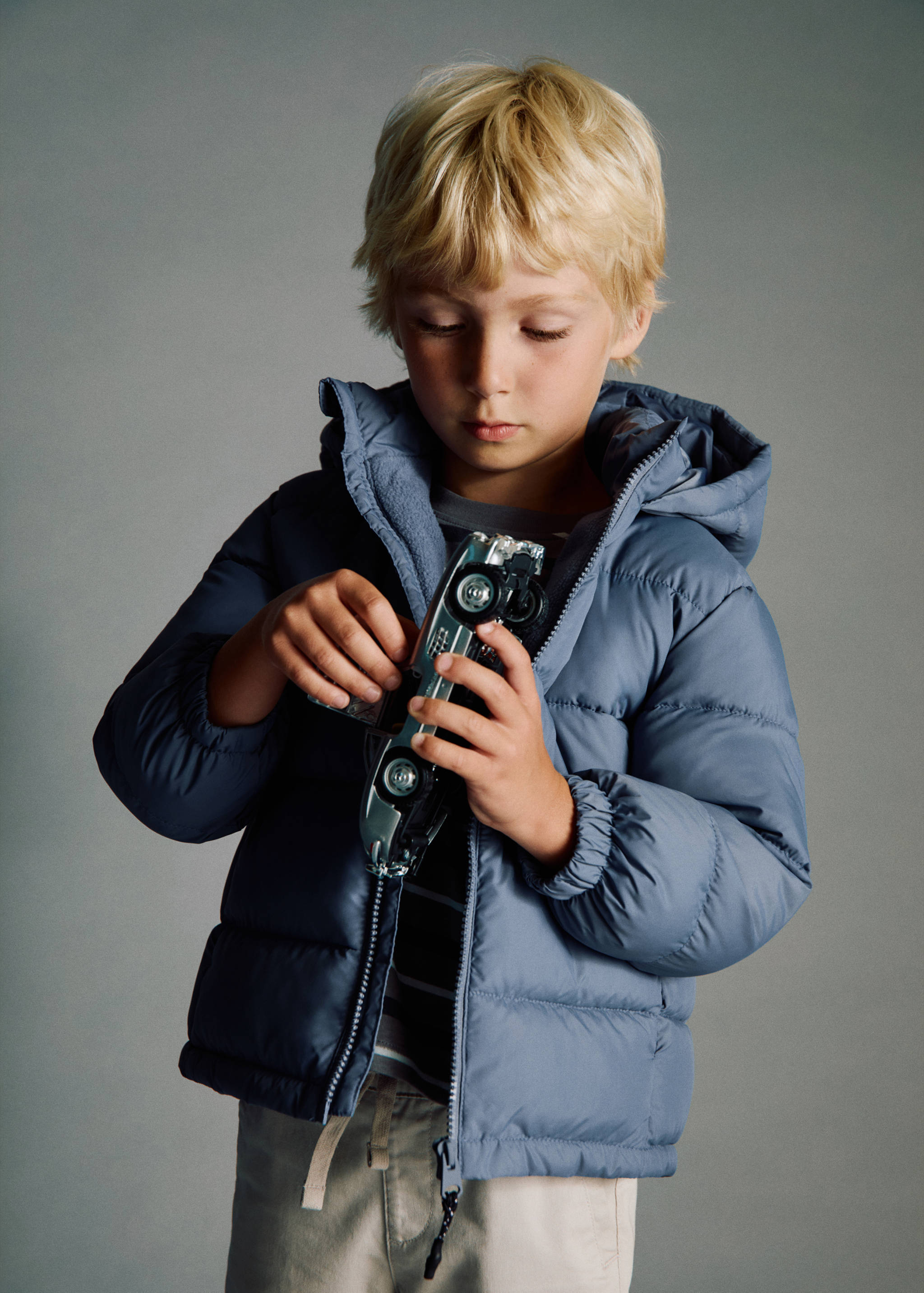 Hooded liner quilted coat - General plane