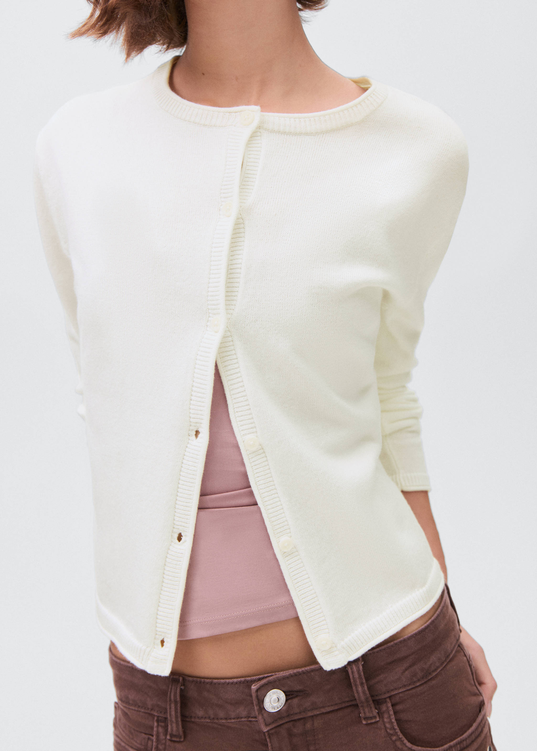 Knitted button cardigan - Details of the article 3