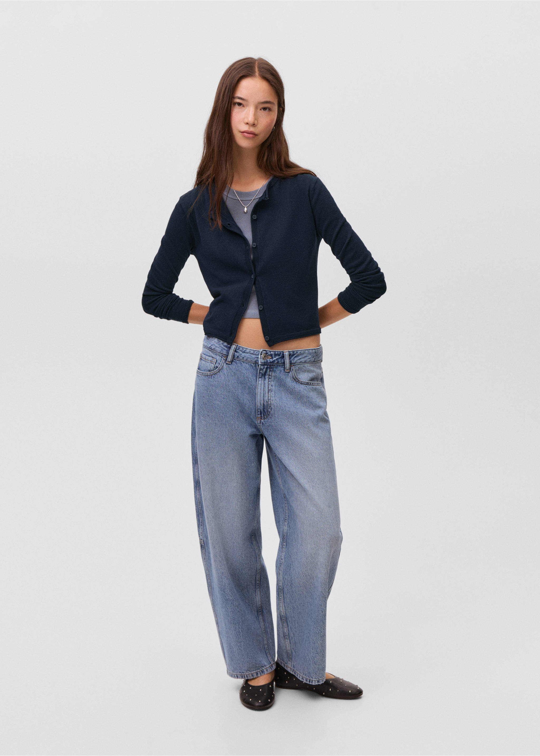 Knitted button cardigan - General plane, Navy. Ref: 17073273-00.