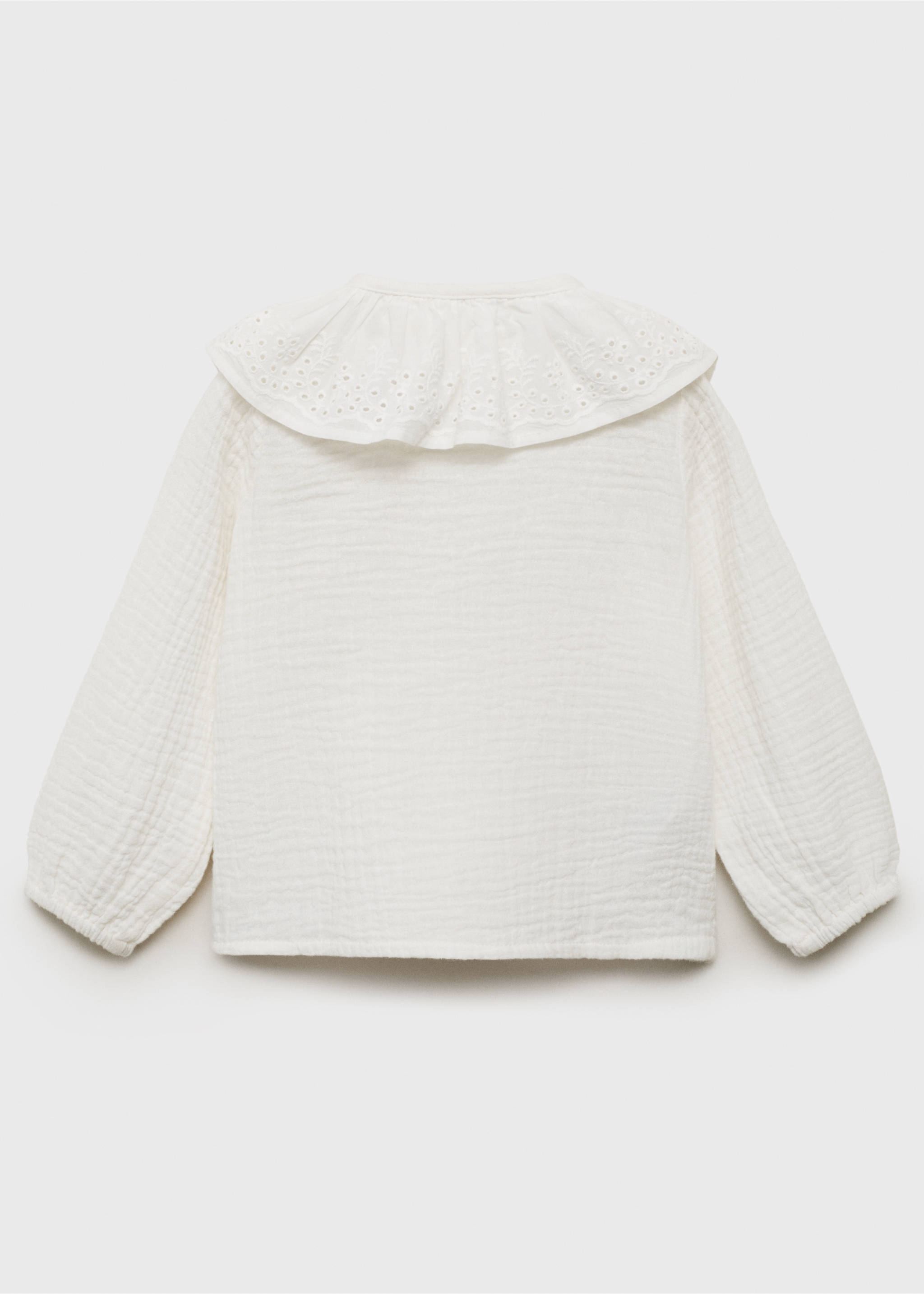 Geborduurde bambula blouse - Achterkant van het artikel, Wit. Ref: 17073277-00.