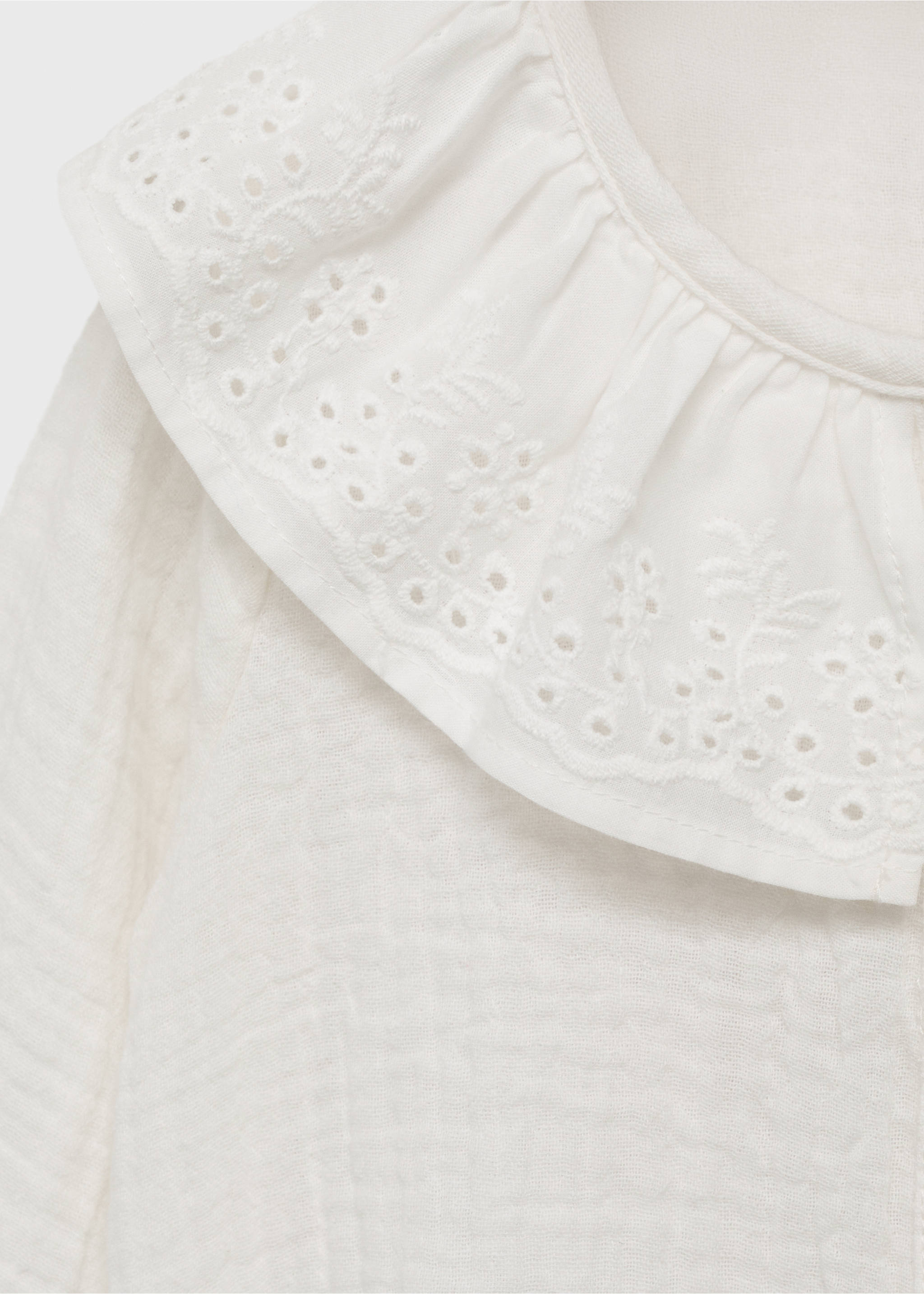 Geborduurde bambula blouse - Detail van het artikel 0, Wit. Ref: 17073277-00.
