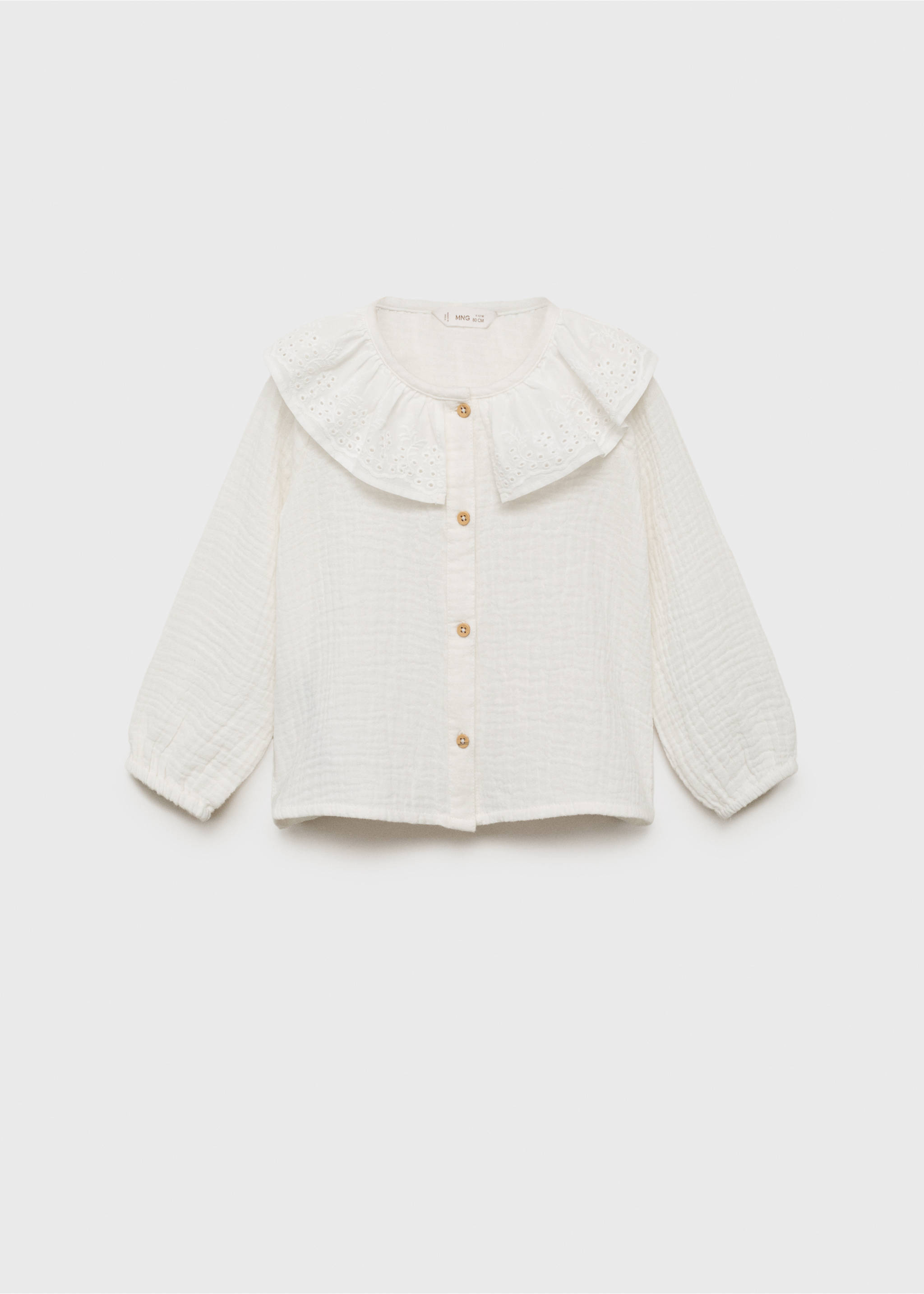 Geborduurde bambula blouse - Artikel zonder model, Wit. Ref: 17073277-00.